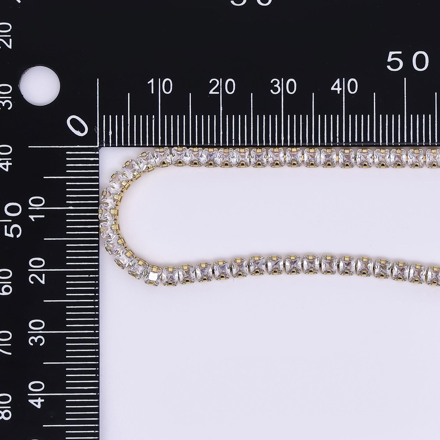 Clear Square CZ with Lobster Clasp Tennis Gold Filled CZ Necklace 16 Inch + Extender | WA-3330