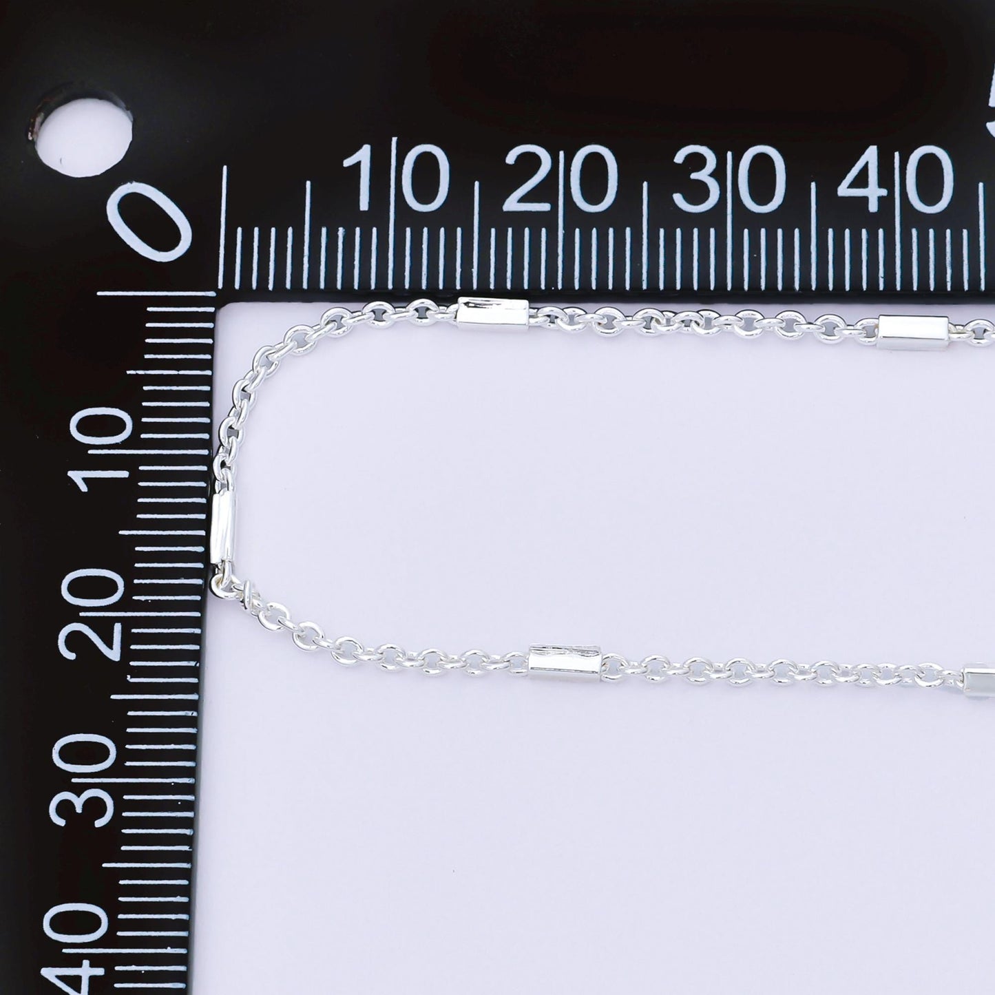 Silver Tube bead satellite chain, unfinished satellite chain for jewelry making supply roll-1679