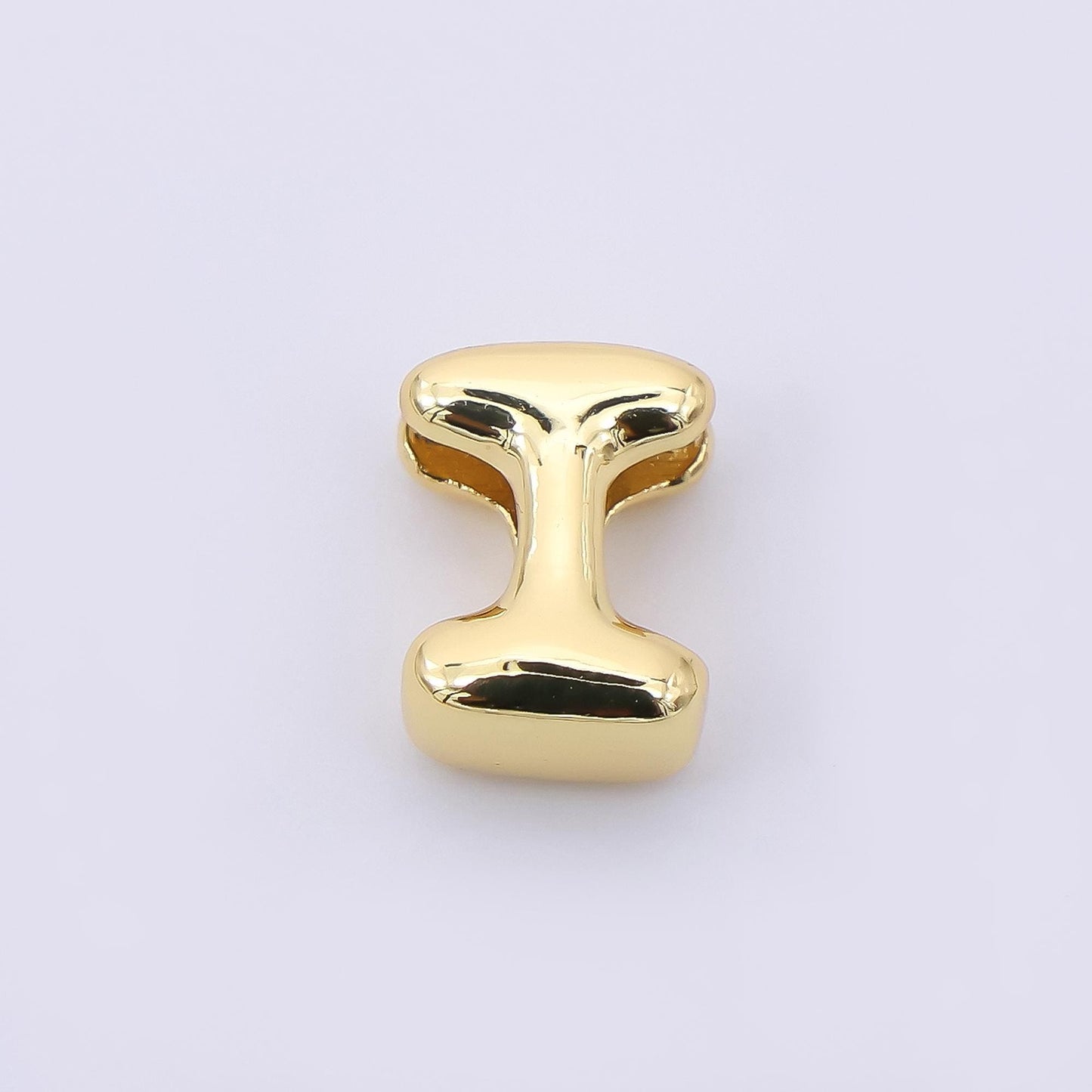 24K Gold Filled 8mm Initial Letter Alphabet Chubby Spacer Bead Bubble Initial Charm spacer for Beaded Jewelry | AF027 - AF039