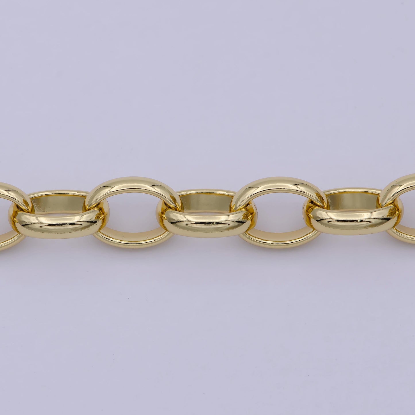 24K Gold Filled Unfinished Chunky Oval Cable Chain 12X9mm Cable Chain For Jewelry Making, Round Oval Cable by Yard | ROLL-644