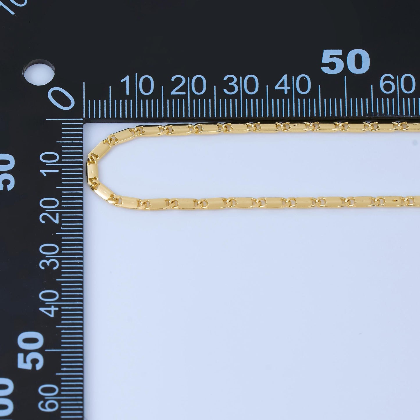 24K Gold Filled 2.2mm Minimalist Bar Unfinished Chain by Yard | ROLL-1737