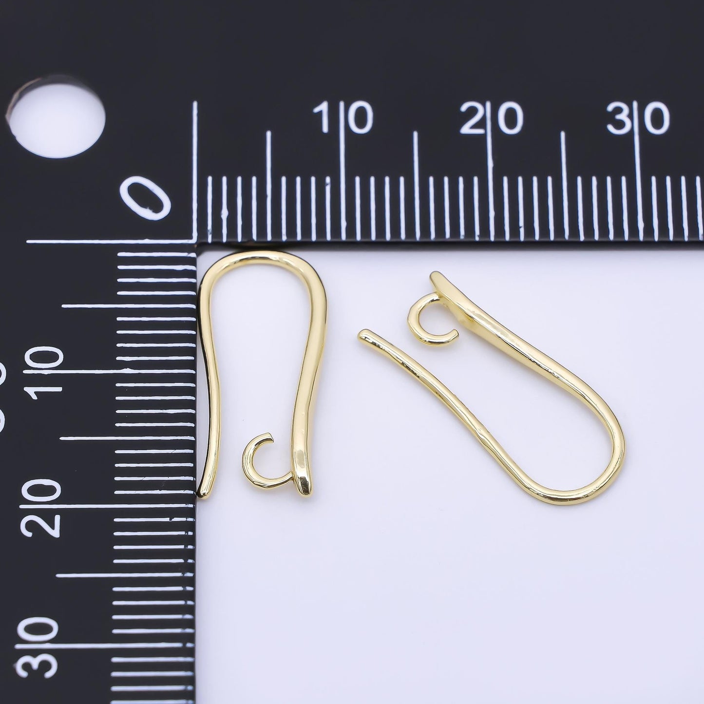 14K Gold Filled 19mm Minimalist Fish Hook Open Loop Earring Findings in Gold & Silver | Z1333 Z1334