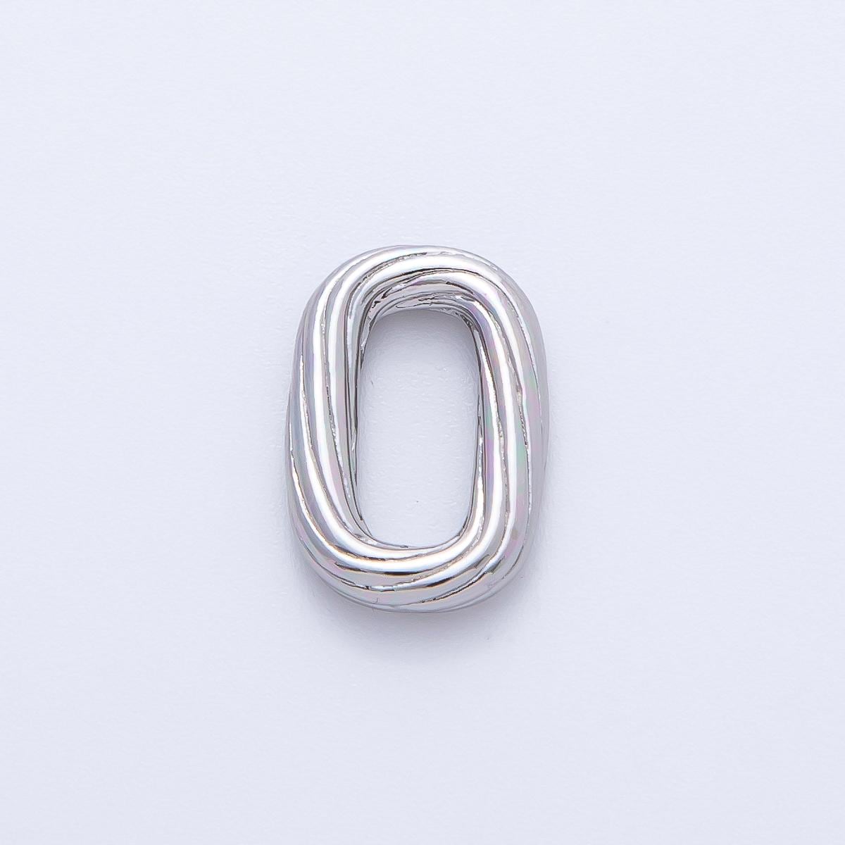 Dainty Rope Oval Oblong charm 18k gold filled Oval link connector | Z-1412
