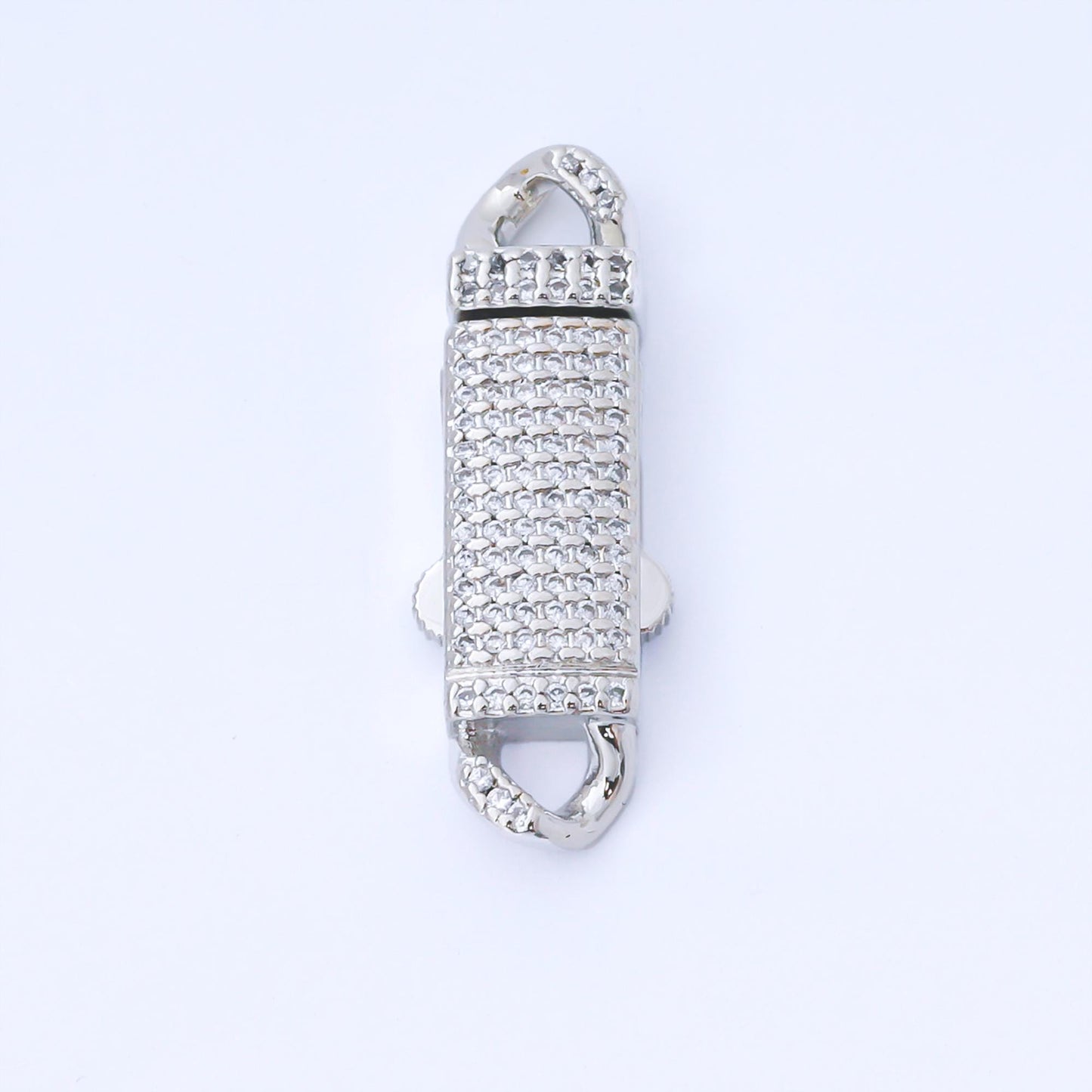 Long Gold full pave cz box buckle clasp for bracelet making Z-1330
