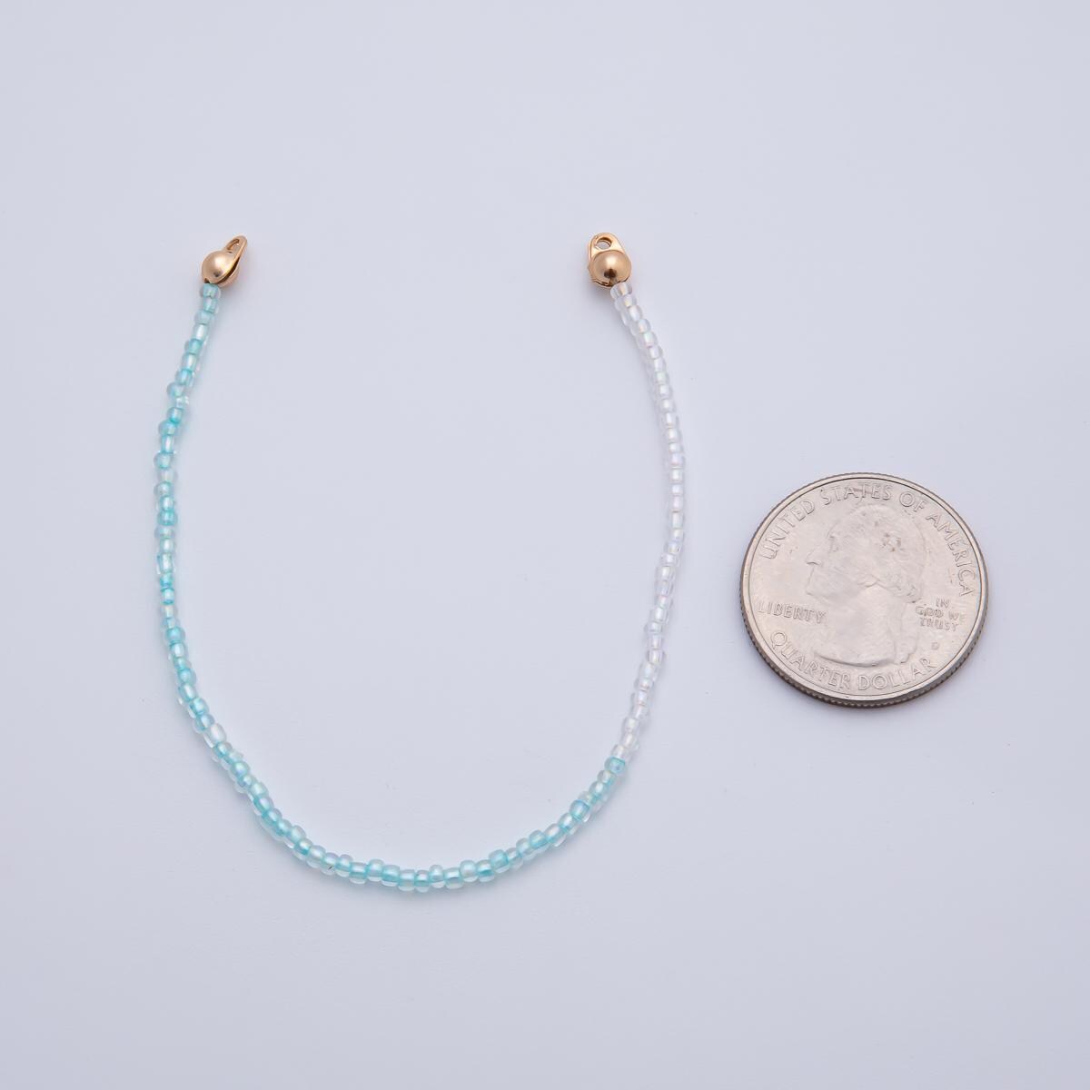 18K Gold Filled 4mm AB Pink, Blue, Teal White Gemstone Crimp Handmade Finding | Z1401 ~ Z1403