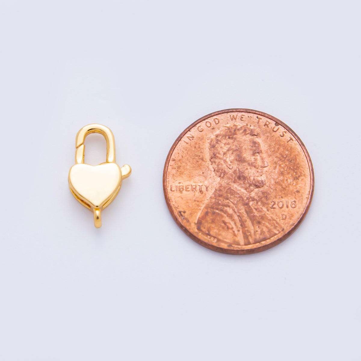 18K Gold Filled 13mm Minimalist Heart Lobster Clasp Closure Finding | Z1383
