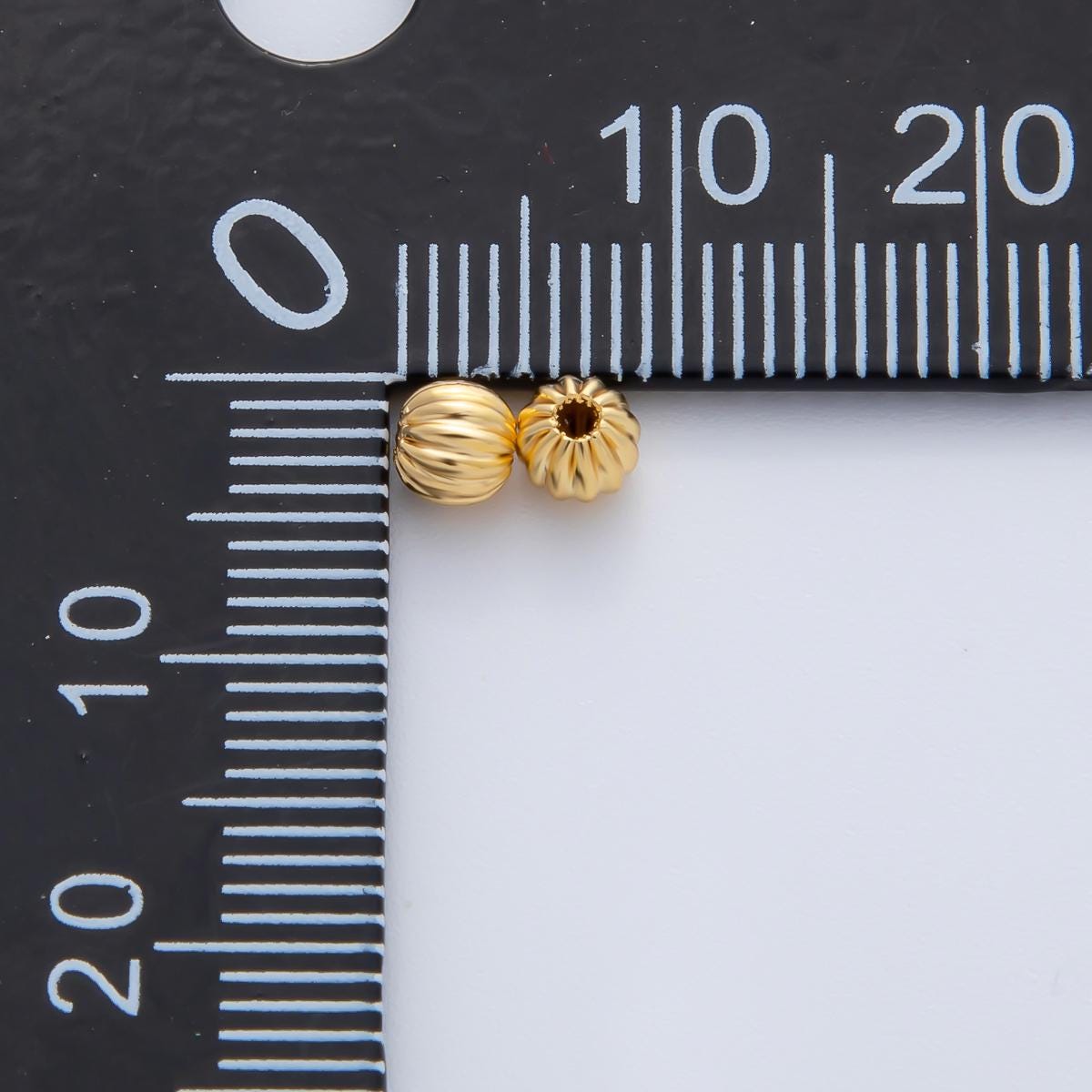 10pcs 4mm Gold dainty textured round spacer beads Round geometric for necklace bracelet connector jewelry making supply findings B-356