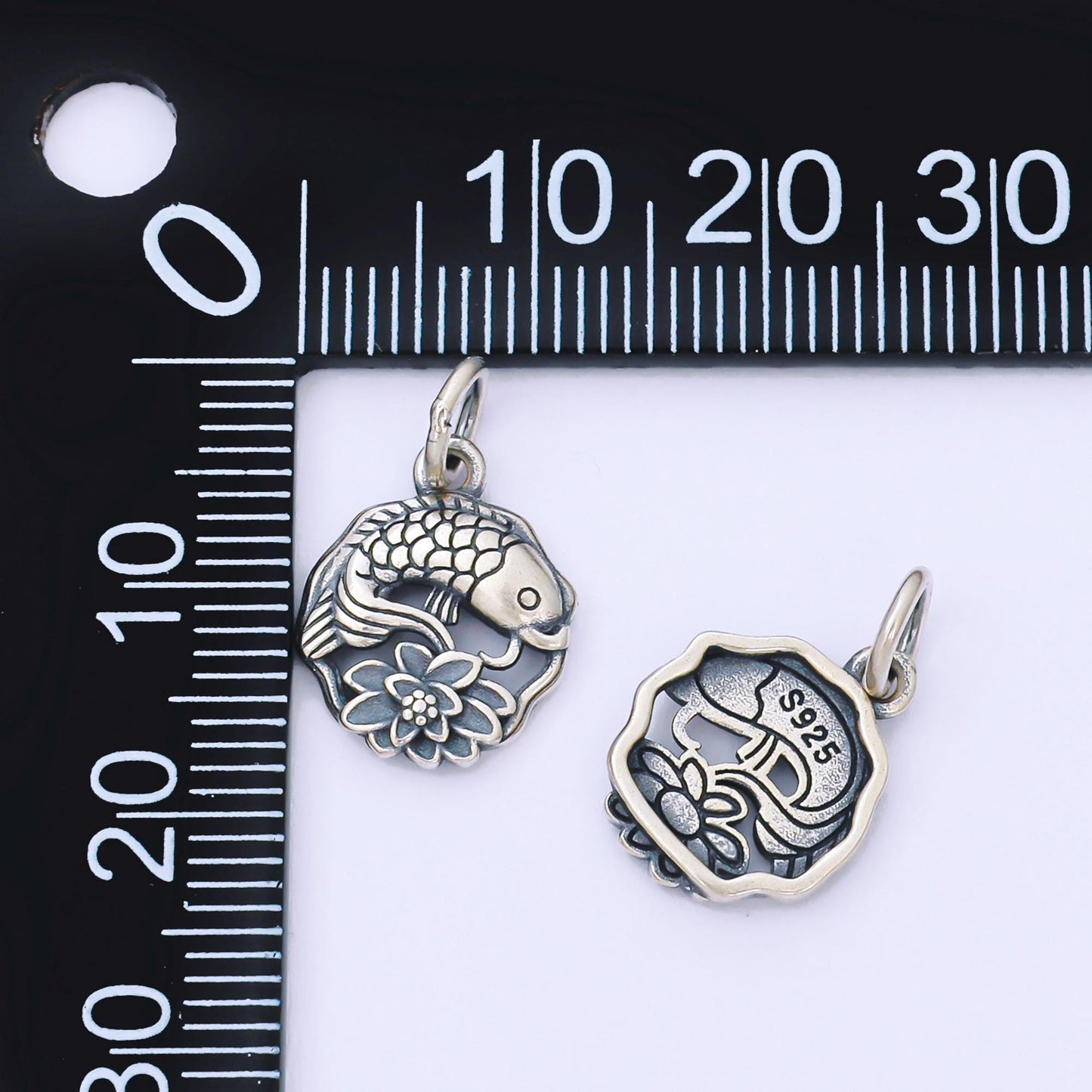 Sterling silver s925 Japanese koi gold fish aquarium pet animal charm | SL-692