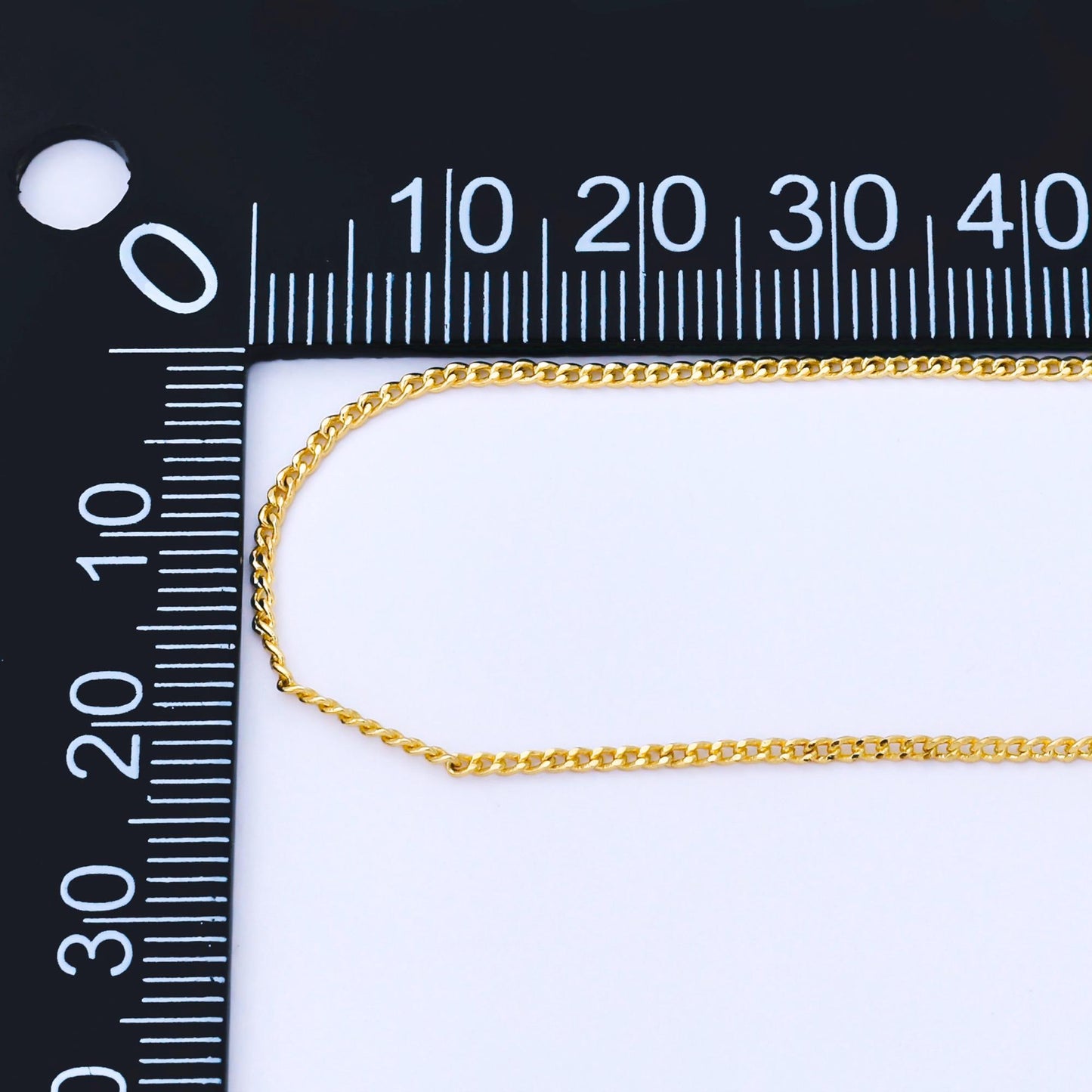 24K Gold Filled 1.3mm Dainty Minimalist Curb Unfinished Chain by Yard DIY Jewelry making and supply Handmade Jewelry | Roll-1748