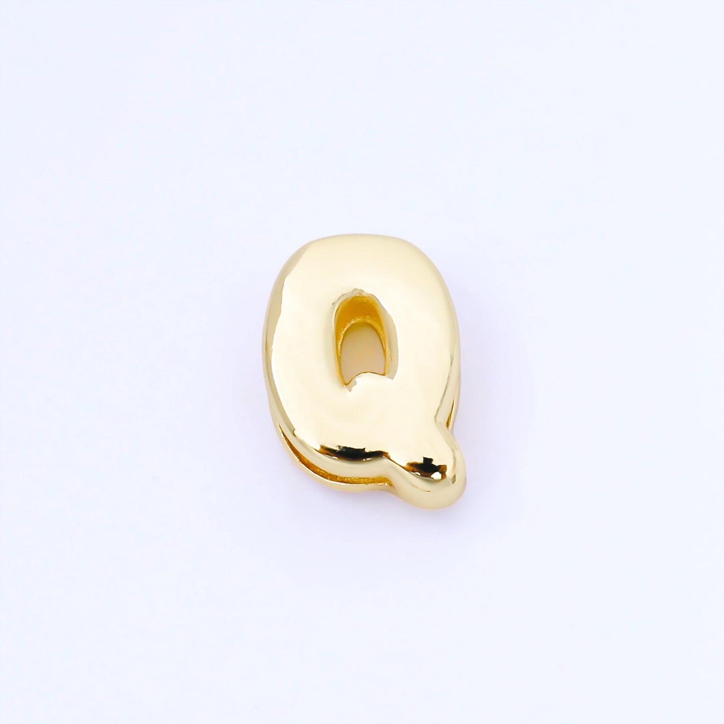 24K Gold Filled 20mm Personalized Cord Chubby Bubble Initial Letter Alphabet Bead A~Z (select 26 Letter) Alphabet | AF105 - AF117