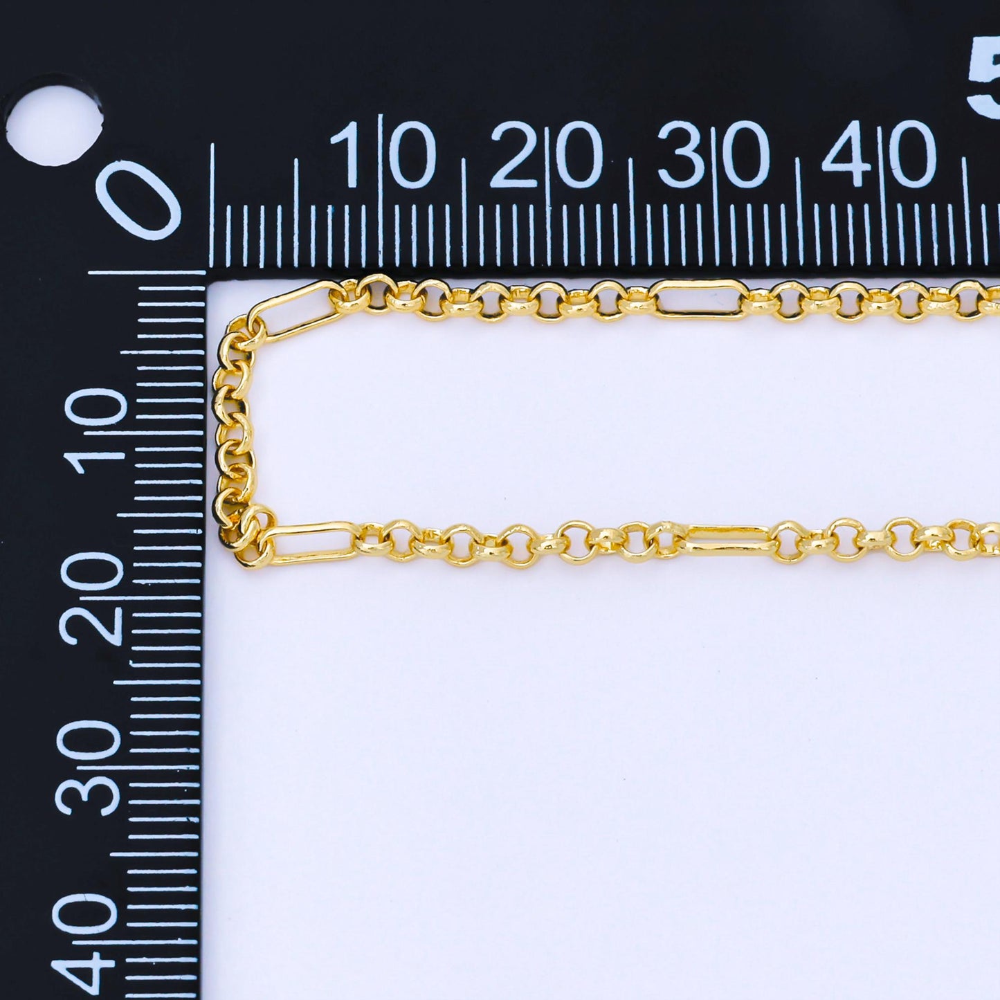 24K Gold Filled 2.6mm Dainty Rolo Paperclip Unfinished Chain by Yard Jewelry making and supply Necklace Findings wholesale | Roll-1993