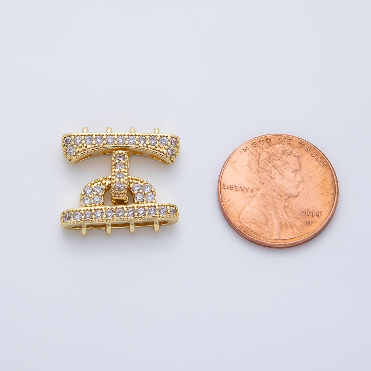 18K Gold Filled Micro Paved CZ 19mm Detangler Finding Luxury Finish DIY Jewelry Making Necklace Bracelet Rhinestone Feel | Z1464