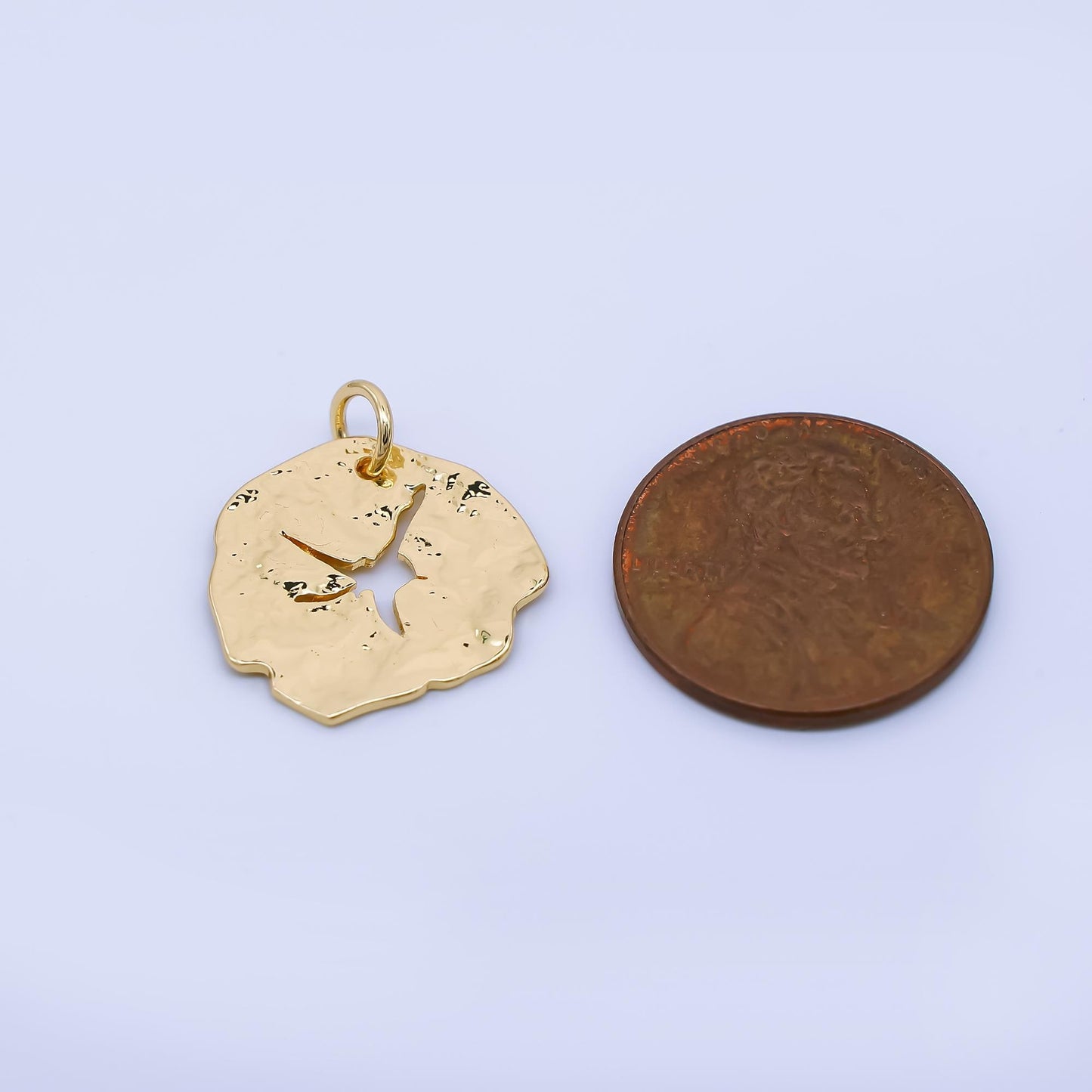 Rustic Coin Charm, Vintage Gold Coin Pendant Star Vintage Disc Charm for Necklace Bracelet AF1587