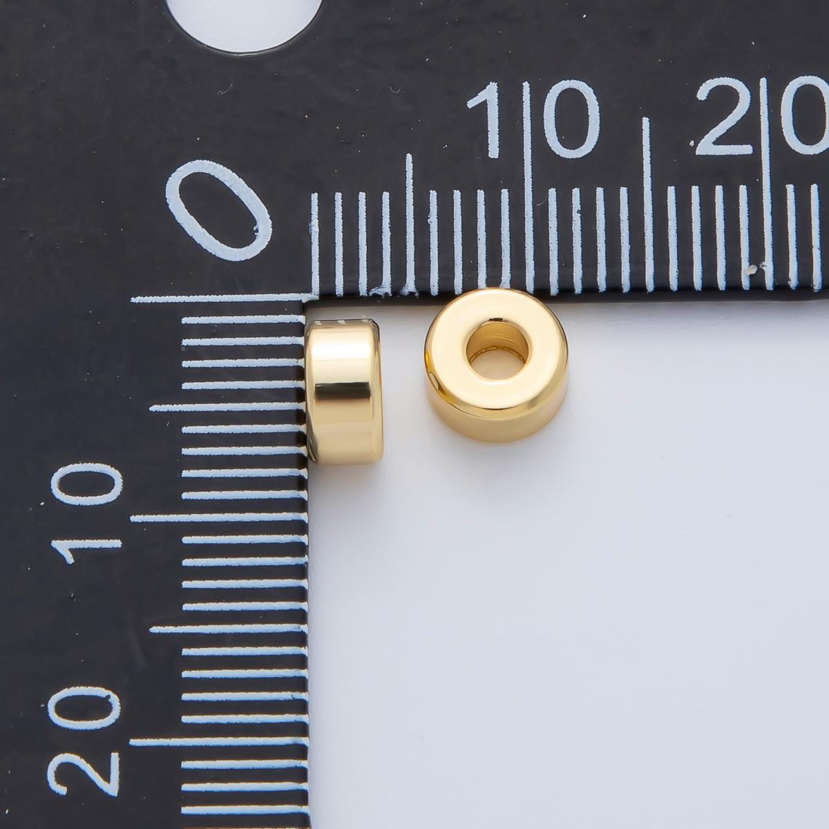 Gold 6mm Puffy Rondelle Spacer Bead in Gold & Silver 10 pcs | B086