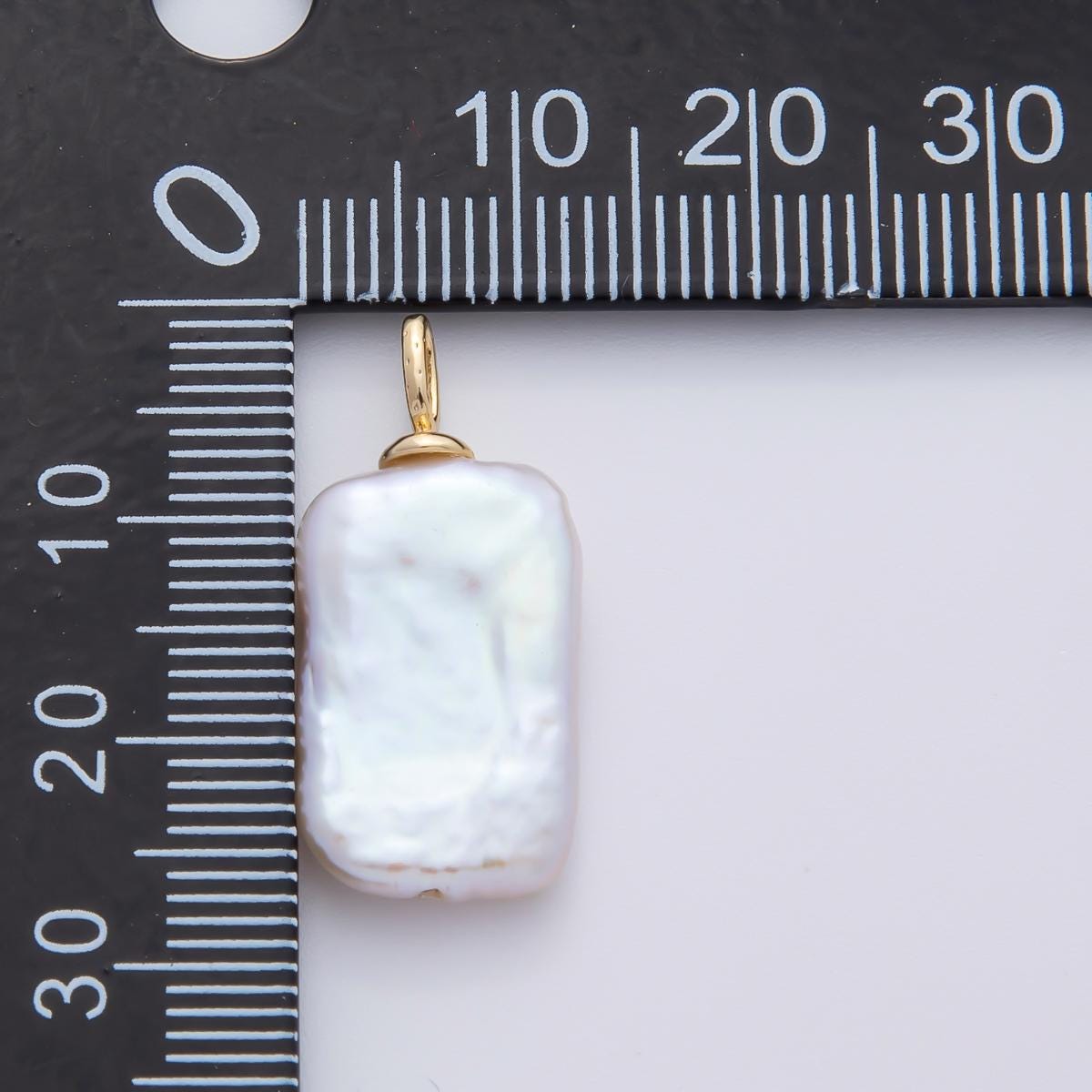 18K Gold Filled 29mm Freshwater Pearl Baroque Natural Form Drop Charm | AF635