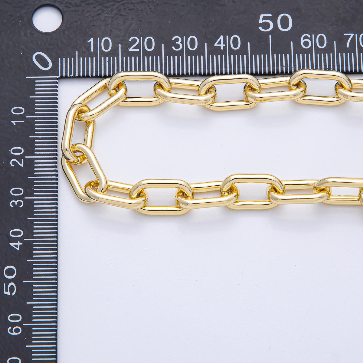 16K Gold Filled 14.9mm Paperclip Unfinished Chain by Yard DIY Jewelry Making Supply Finding for Necklace Bracelet Bag Chain | Roll-1785