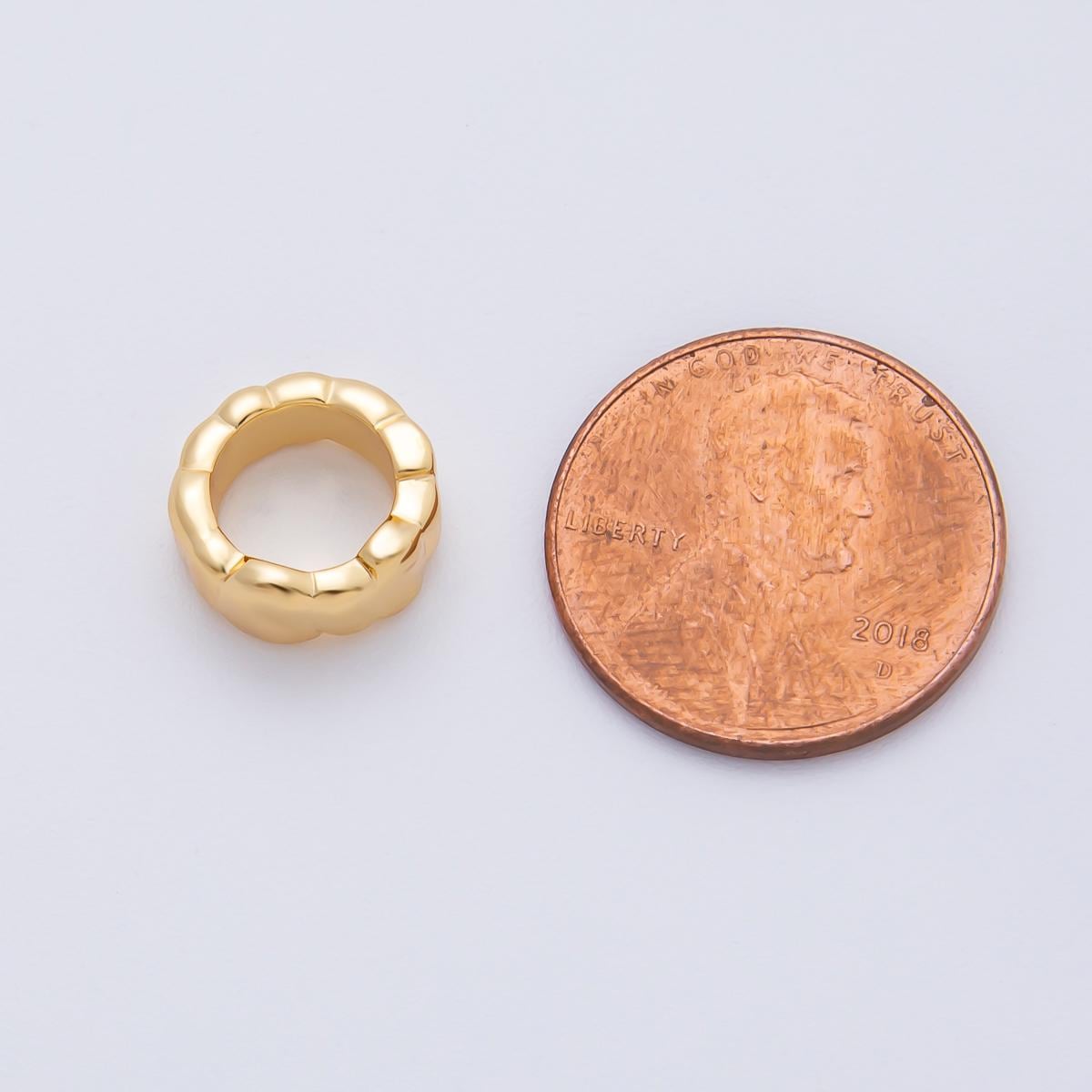 18K Gold Filled 11mm Minimalist Molten Rondelle Spacer Bead Gold Cylinder Bead Spacer for Bracelet Making Jewelry Supply | B403