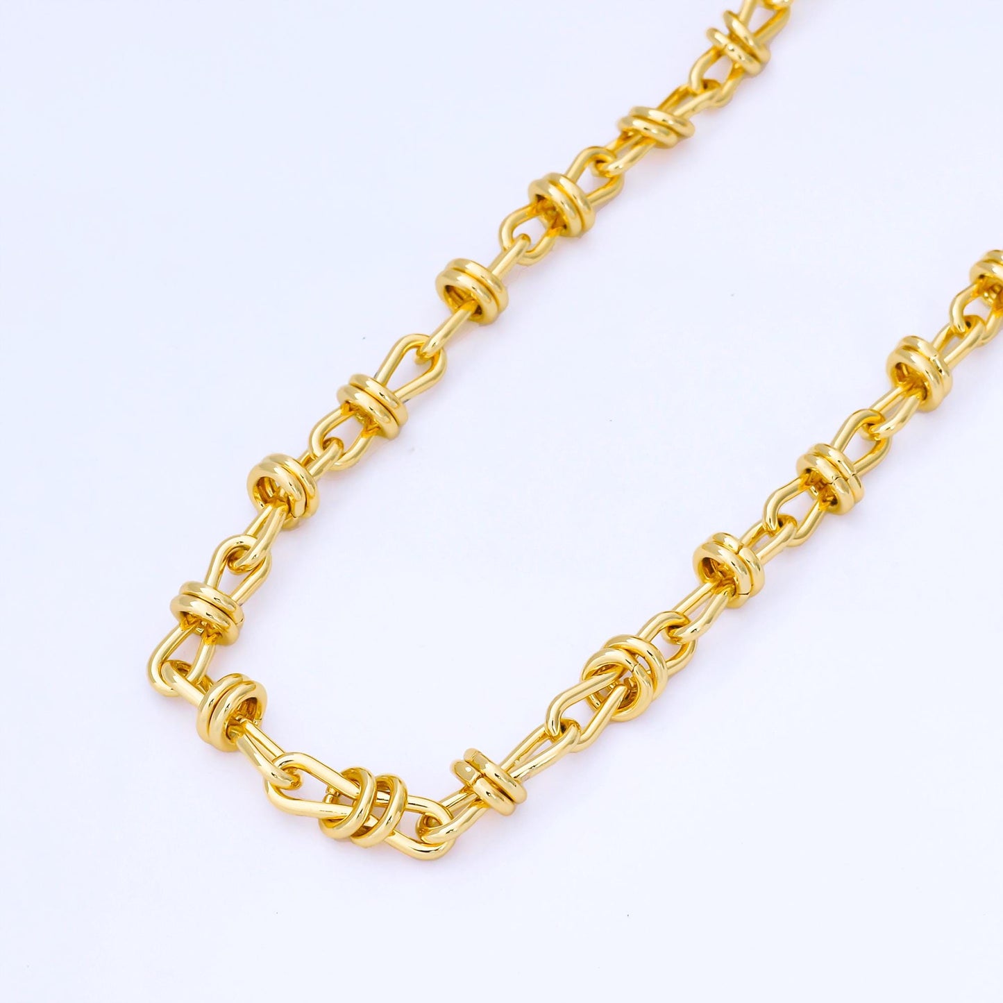 24K Gold Filled 5.5mm Figure 8 Infinity Unfinished Chain by Yard Wholesale Bulk Chain for DIY Jewelry Making Necklace Bracelet | Roll-1742