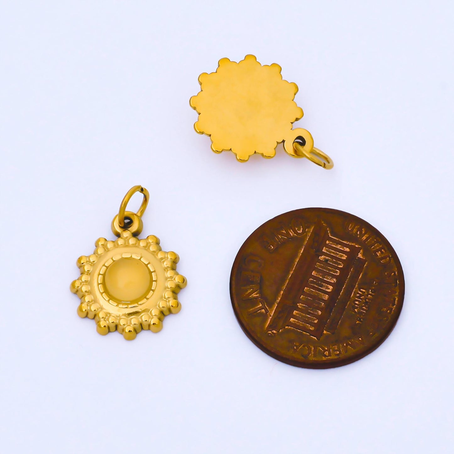 Dainty 24k Gold Filled Yellow Sun Charm Pendant Celestial Sunshine Boho Theme DIY for Jewelry Making Necklace Bracelet Earring Supply | J589