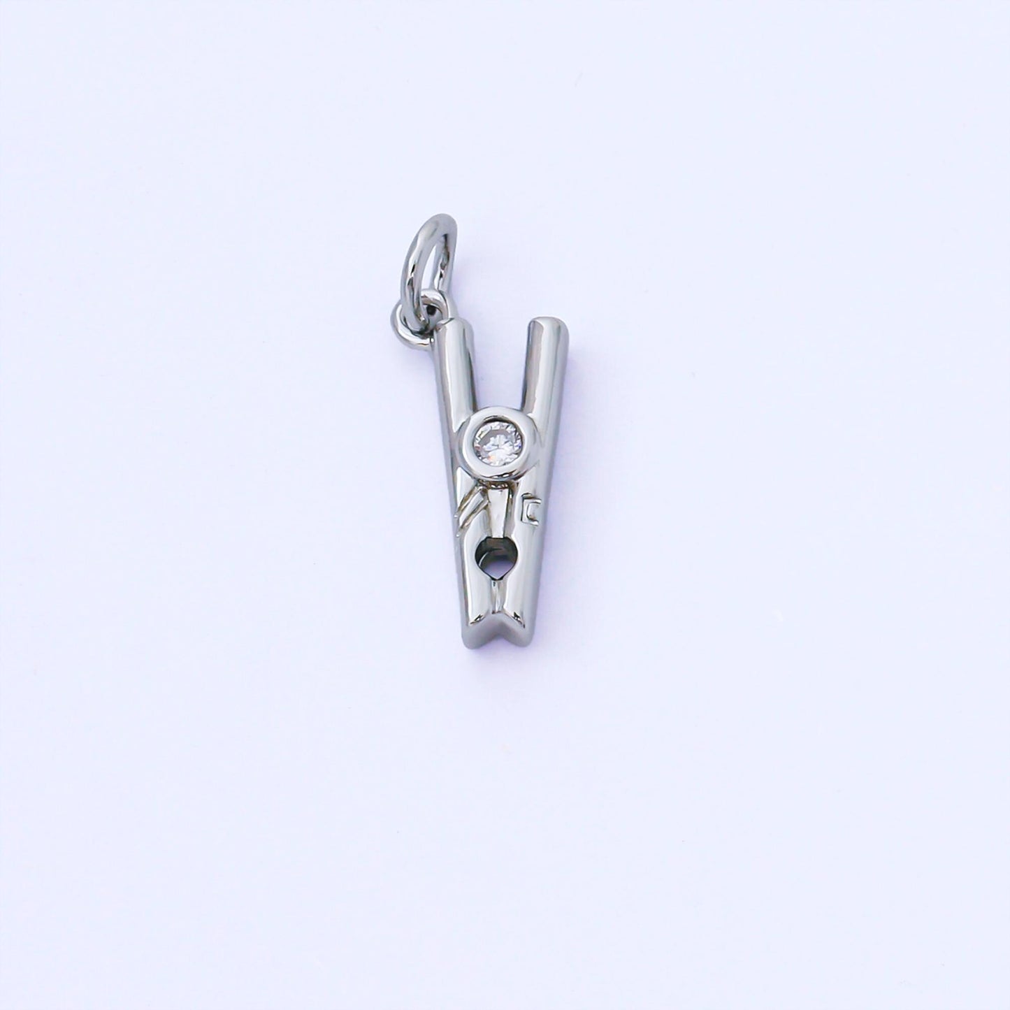 24k Gold Filled Clothespin CZ Charm 15.8mm Dainty Pendant Design DIY Earrings Bracelet Necklace Jewelry Making Supply Gift Idea | AF1550