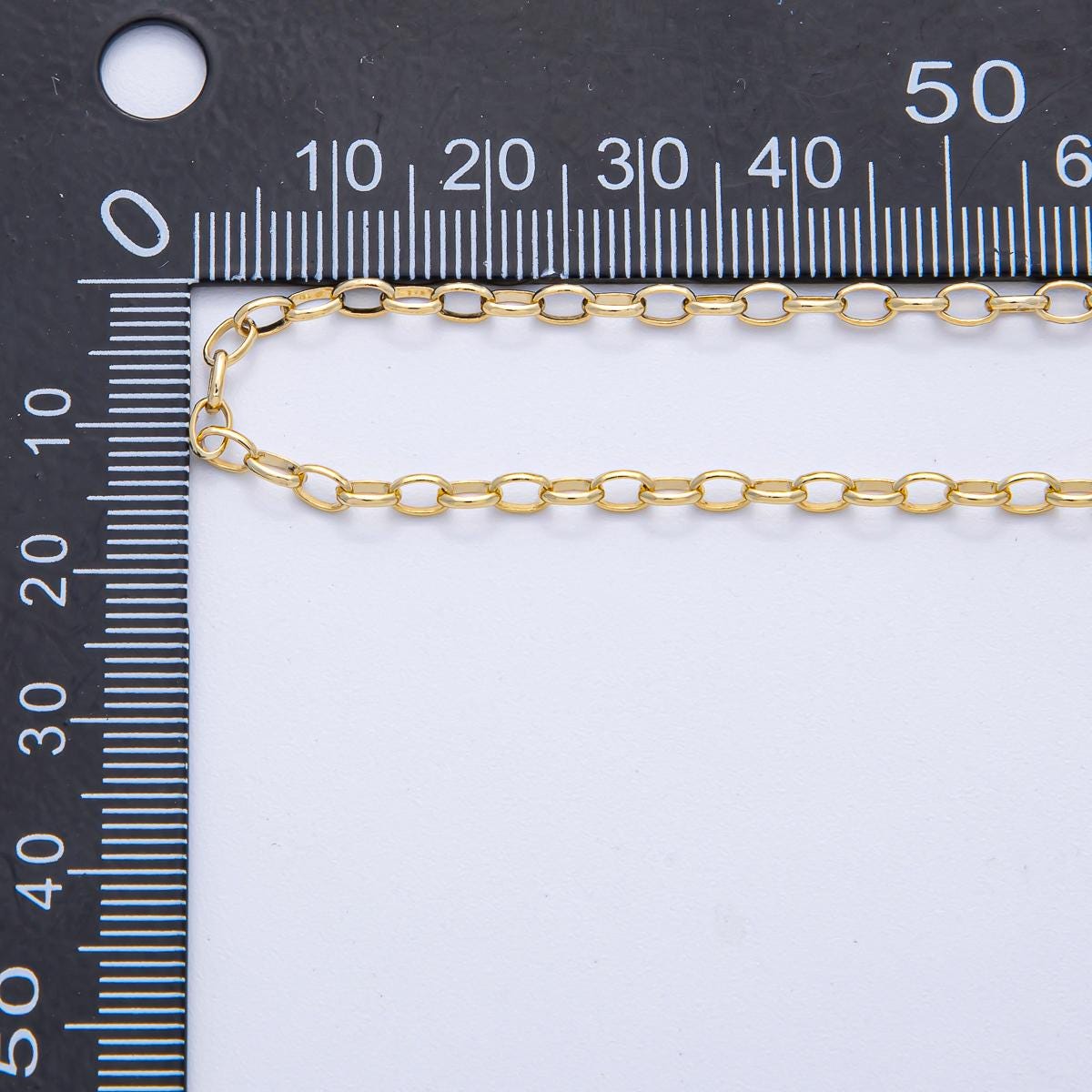 16K Gold Filled 4mm Oval Paperclip Unfinished Chain by Yard Modern Link Chain Necklace for Jewelry Making Layering Charms | Roll-1786