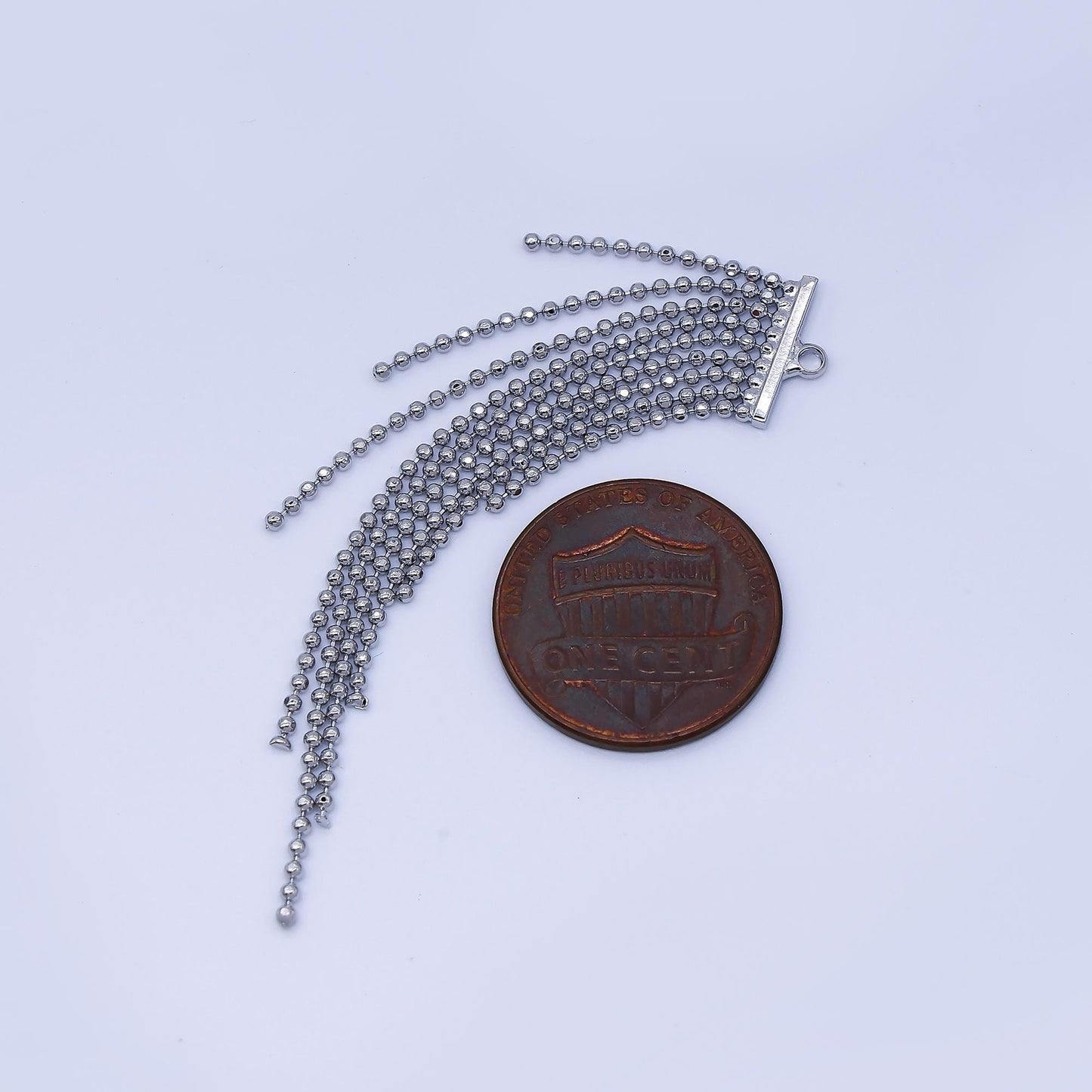 Dainty Elegant Gold & Silver 62mm Tassel Beaded Chain Drop Charm DIY Jewelry Making Supply for Earring or Necklace | AF1585