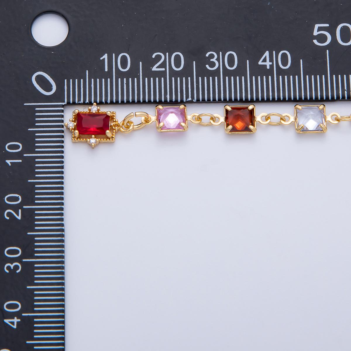 18K Gold Filled Lariat Necklace, Y Necklace, Clear, Multi Color CZ Necklace, Minimalist Jewelry Long Party Necklace 18.3 inch WA-3940