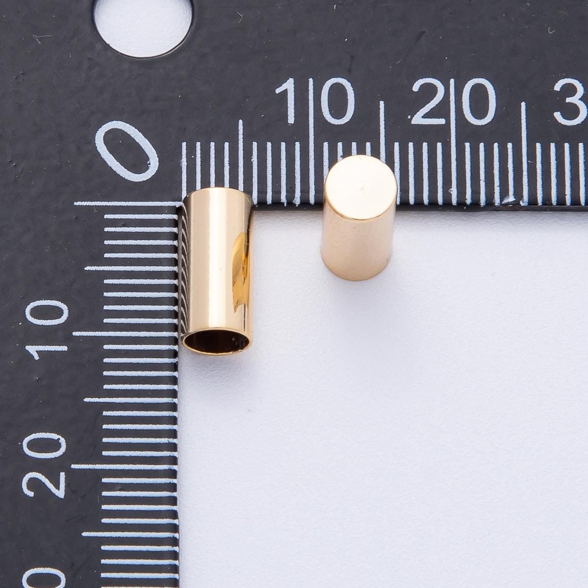 6x 18k Gold Filled Cord End Cap for Scarf End Clasp Necklace Making Hole 4.5mm Z-1658