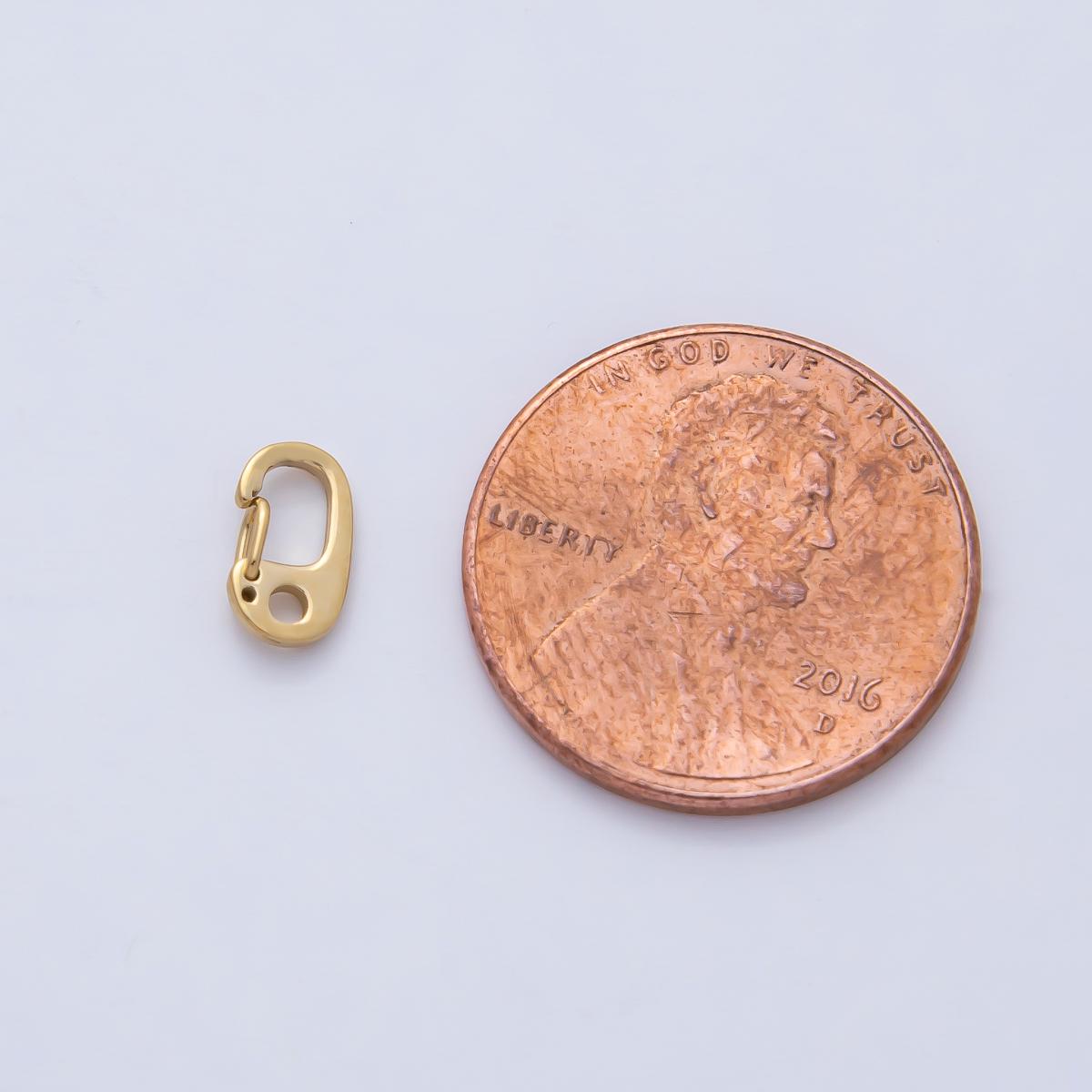 Stainless Steel 7.7mm Push Gate Oblong Minimalist Finding DIY Jewelry Supplies for Custom Necklace & Bracelet | Z1621