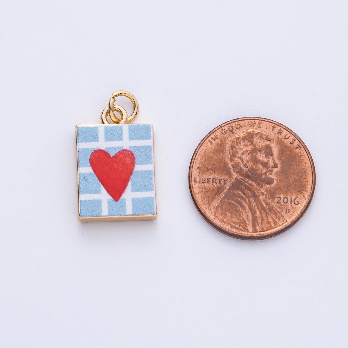 18k Gold Filled 18.2m Heart Box Charm Hand Painted Enamel DIY Jewelry Supply for Custom Necklace & Bracelet | AF1600