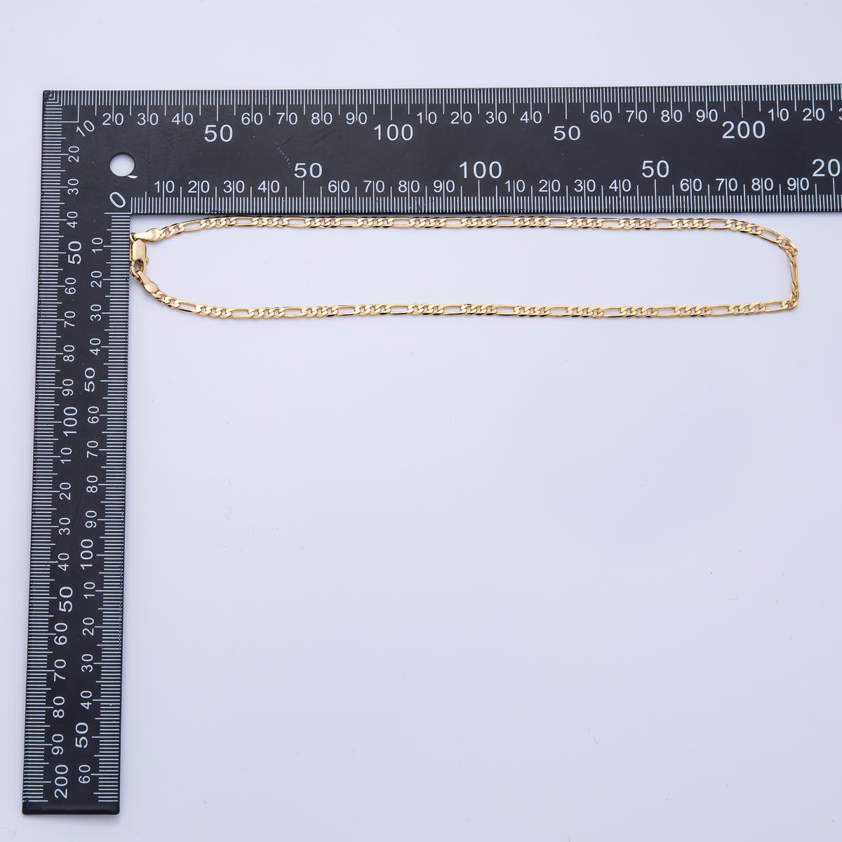 14k gold filled 3.1mm width figaro chain necklace 16.5 chain For Minimalist Jewelry Layer WA-3986