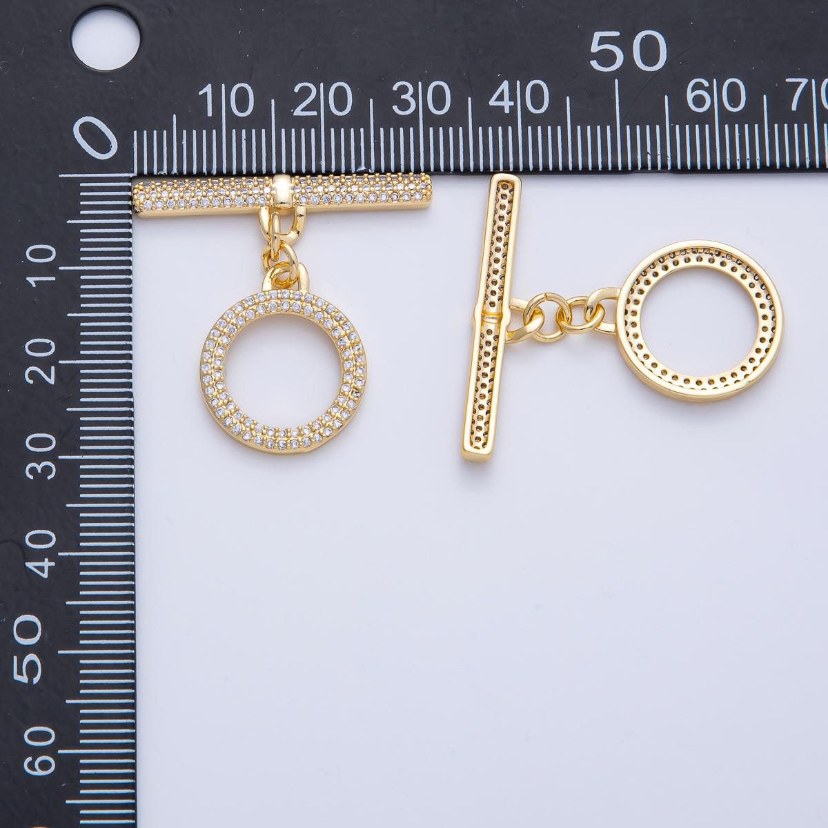 Cubic OT Clasp Toggle clasp connector, 18k gold filled micro pave cz donut toggle clasp, end clasp for bracelet necklace closure | Z-1666