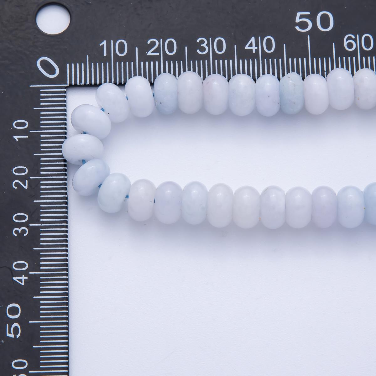 8.7mm Blue Chalcedony Rondelle Natural Gemstone Bead Strand Finding DIY Custom Jewelry Supply for Necklace & Bracelet | WA-3998