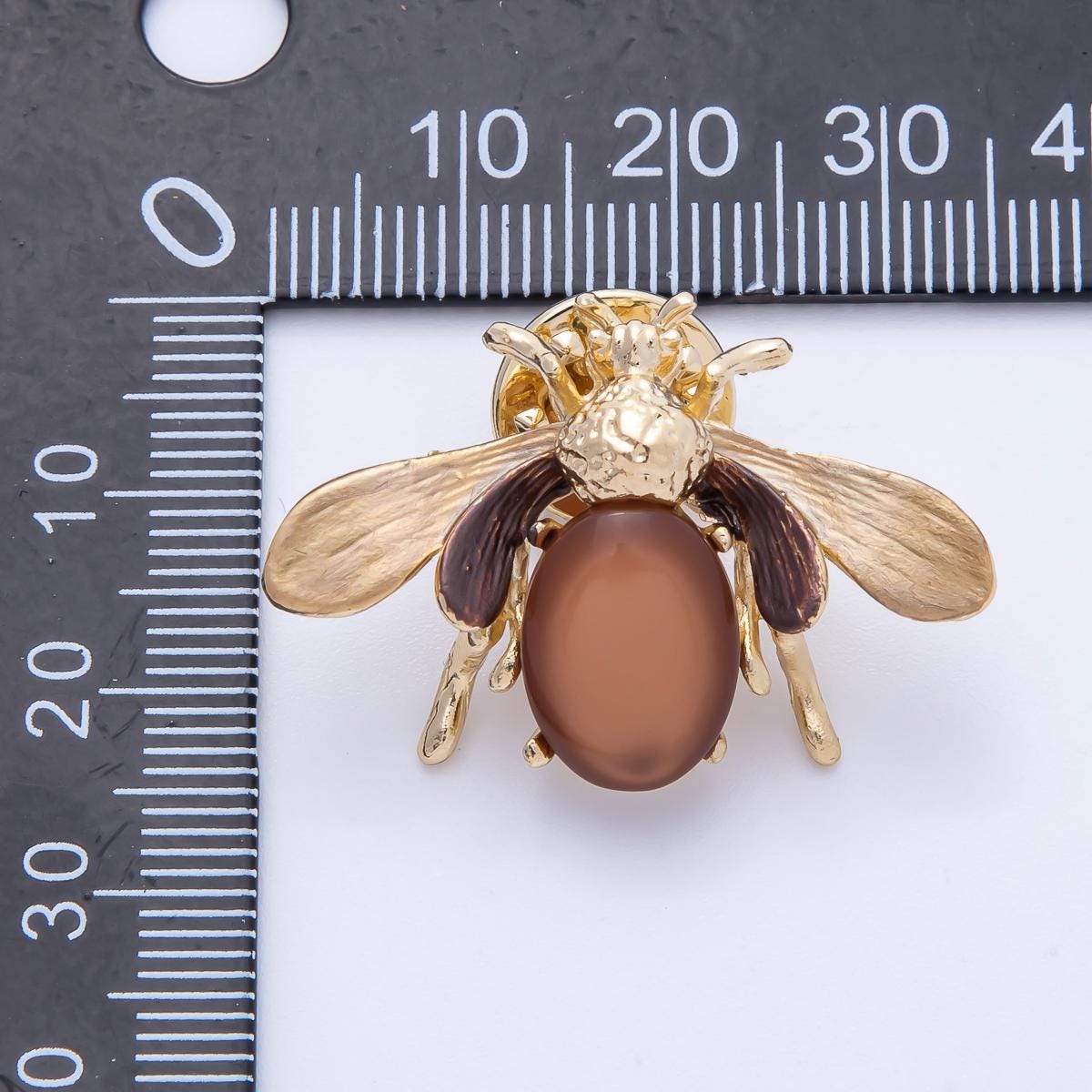 Vintage Style Gold Beetle Brooch with brown Cabochon Insect Pin Unique Lapel Pin Accessory Gift for Coats bags scarves | BH-041