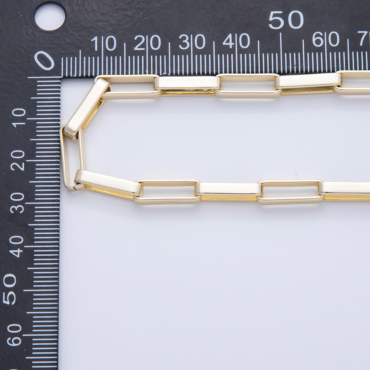 Chunky 18k gold filled elongated Boxy rectangle paper clip chain 15.1mm x 5mm paperclip chain for jewelry making | roll-1815