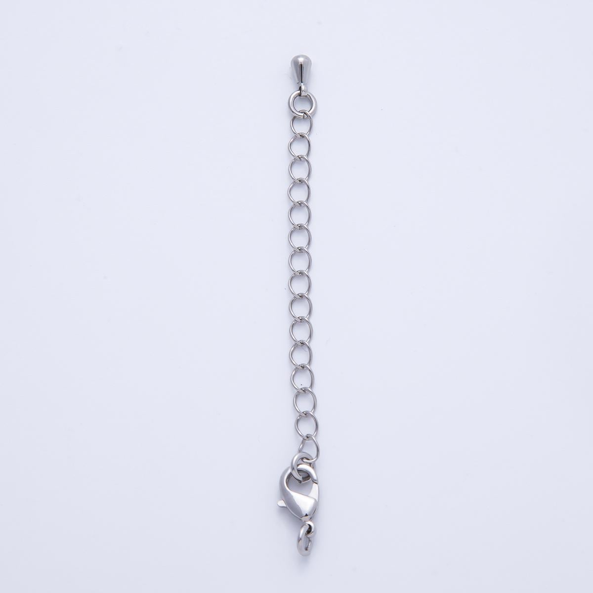 Dainty Silver lobster clasp with chain extender for necklace 2.3 inch long | z-1663