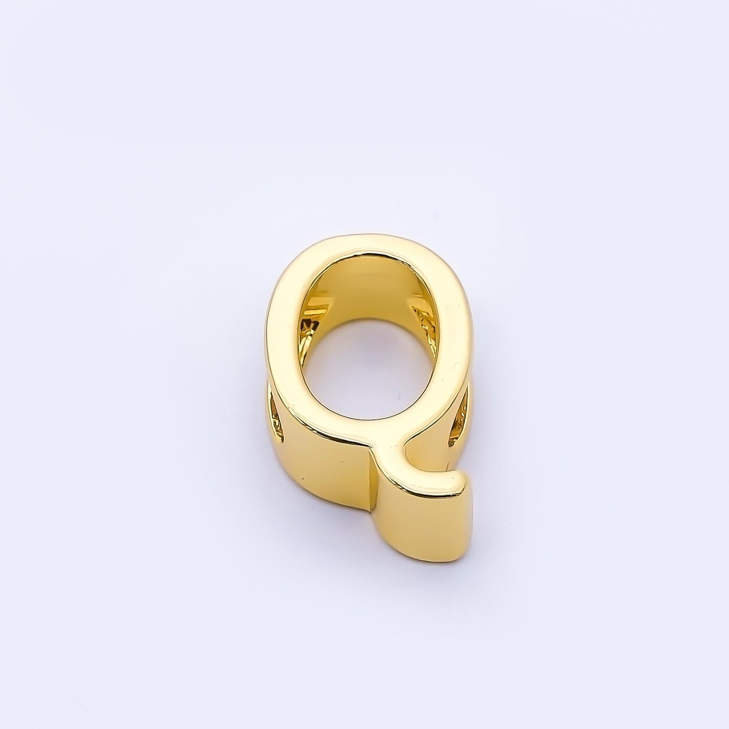 24K Gold Filled 13mm Personalized Classic Initial Slider Letter Alphabet Bead A~Z Alphabet for Cord Bracelet Necklace initials gift | AF079