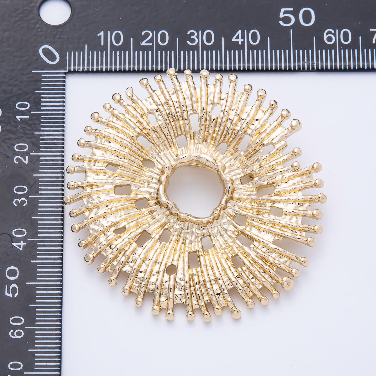 Gold Starburst Brooch Vintage Style Sun Pin Celestial Statement Piece for Coats Bags Scarves Elegant Jewelry Accessory | BH049