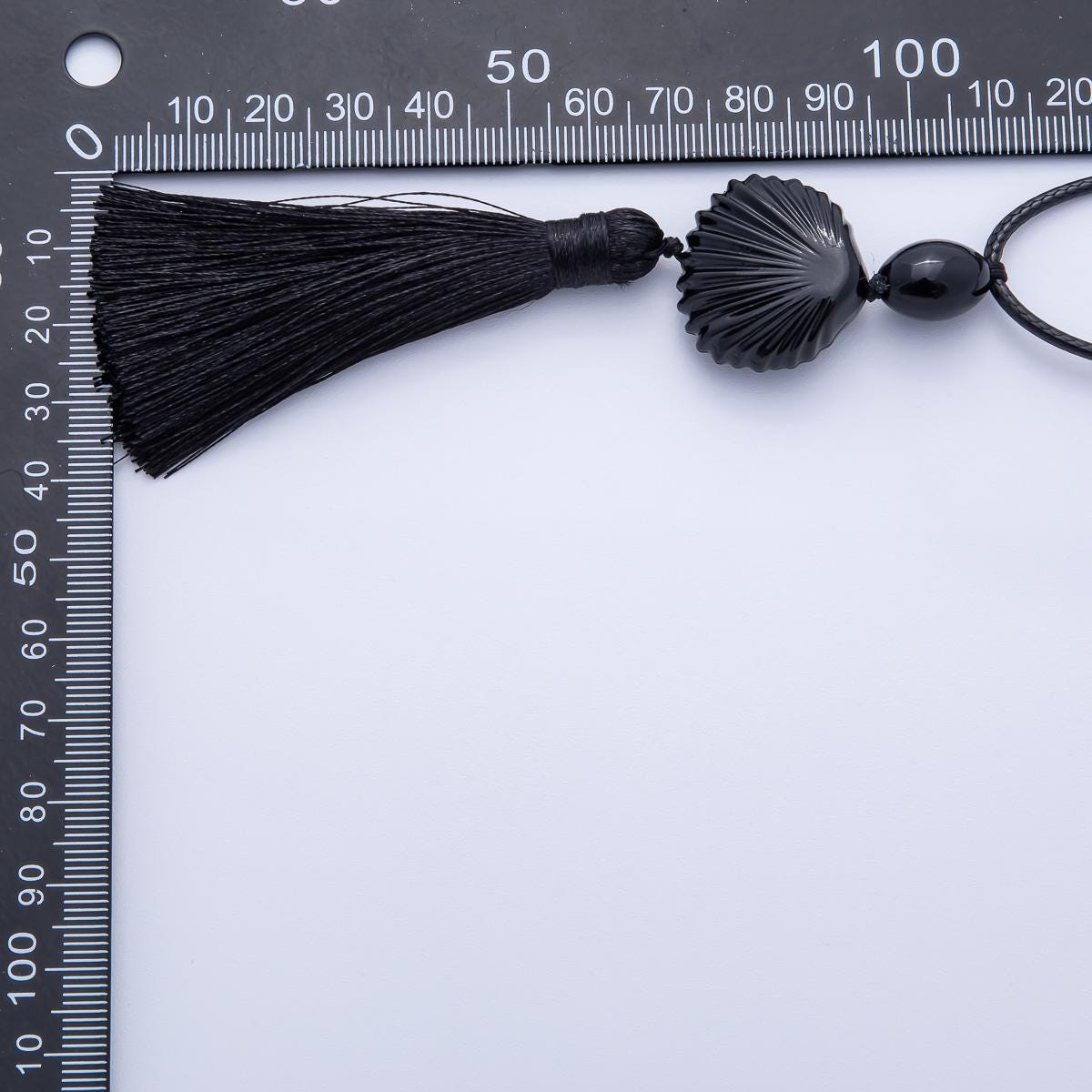 Minimalist Black Bead Necklace with Tassel Long Cord Pendant Necklace 29 Inch | Neck-80000
