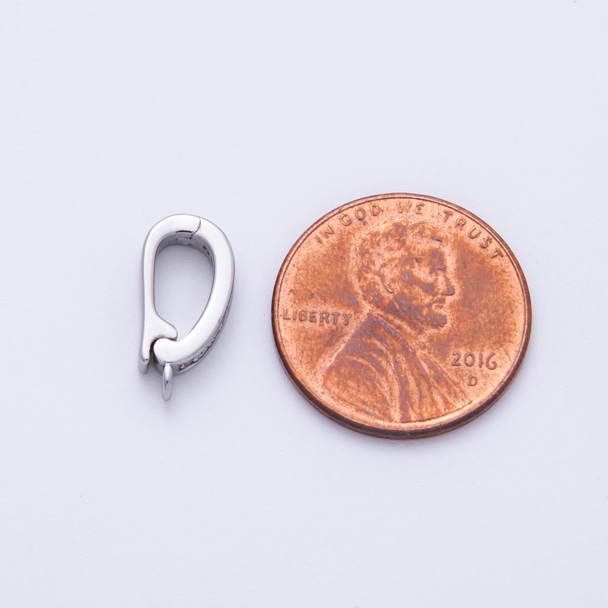 18K Gold Filled 14mm Push Gate Oval CZ Minimalist Finding in Gold & Silver Enhancer Bail Hinged Jewelry Connector DIY Supply | SUPP-2905