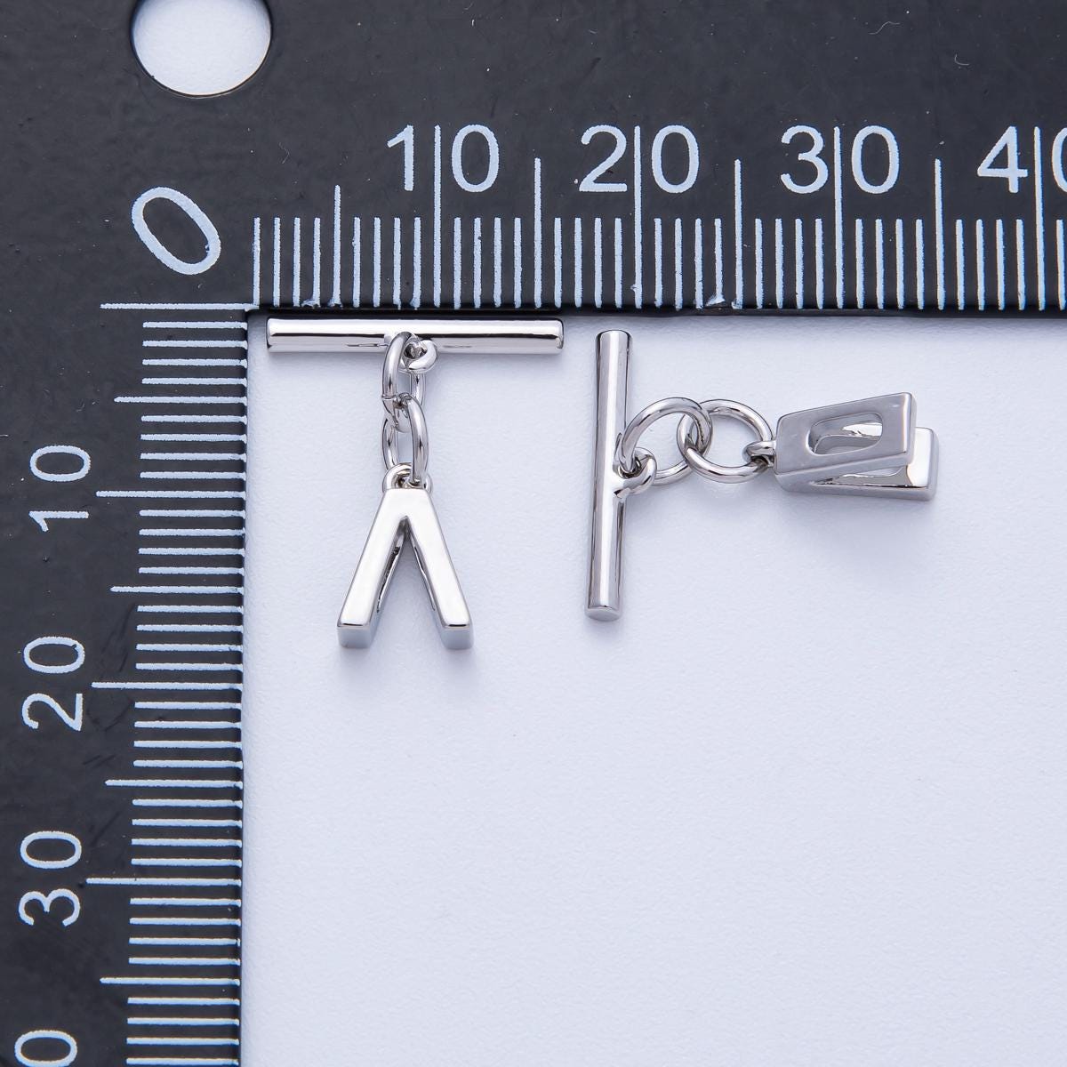18K Gold Filled 15mm T-Bar with Letter Charm Toggle Clasps Closure Finding DIY Jewelry Supply for custom Necklace Bracelet | Findings-00008