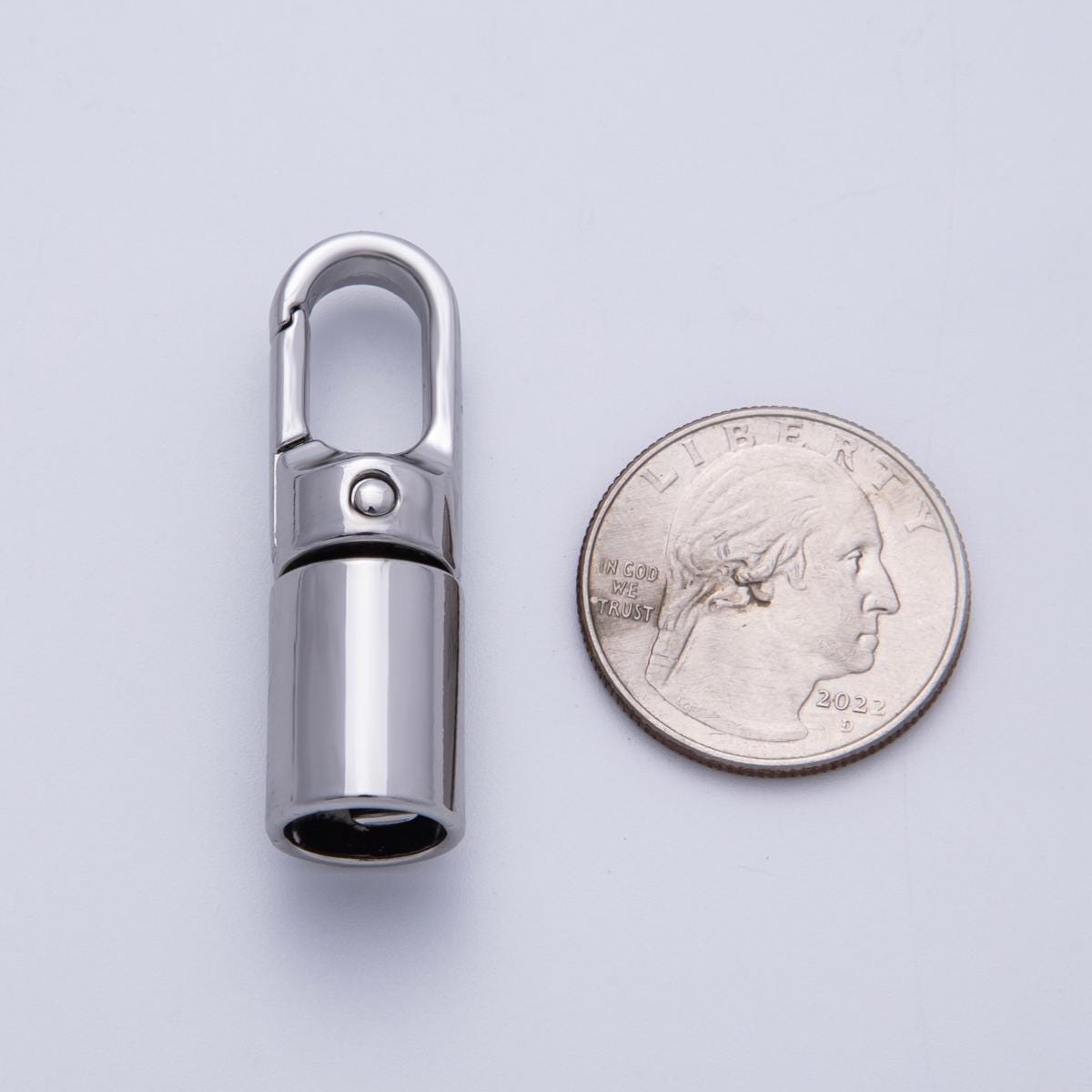18K Gold Filled 39.5mm Minimalist Push Gate End Cap Finding in Gold & Silver Swivel Clasp Cord Ends DIY Jewelry Supply | Findings-00013