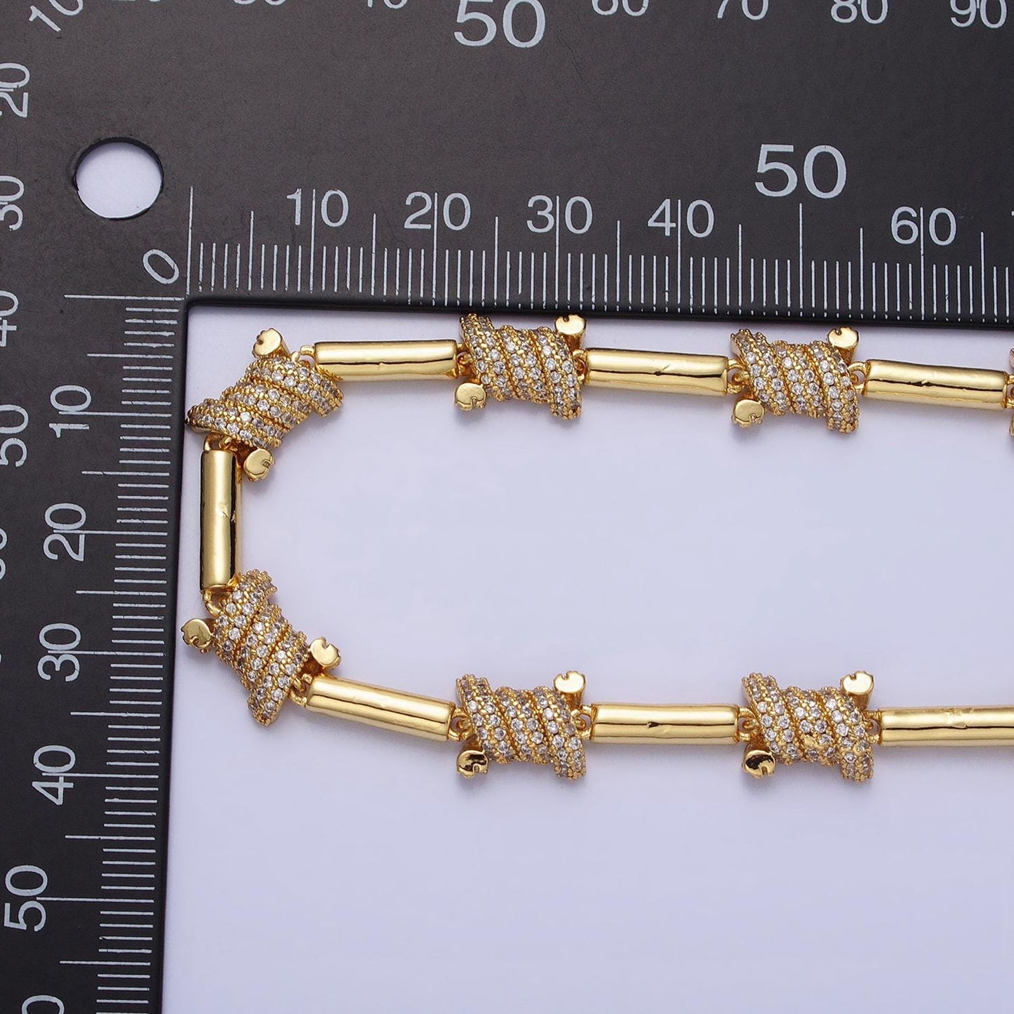 Barbed Wire Chain Necklace 17 inch Iced Gothic Designed Gold, Silver Layer Statement Necklace WA-1752