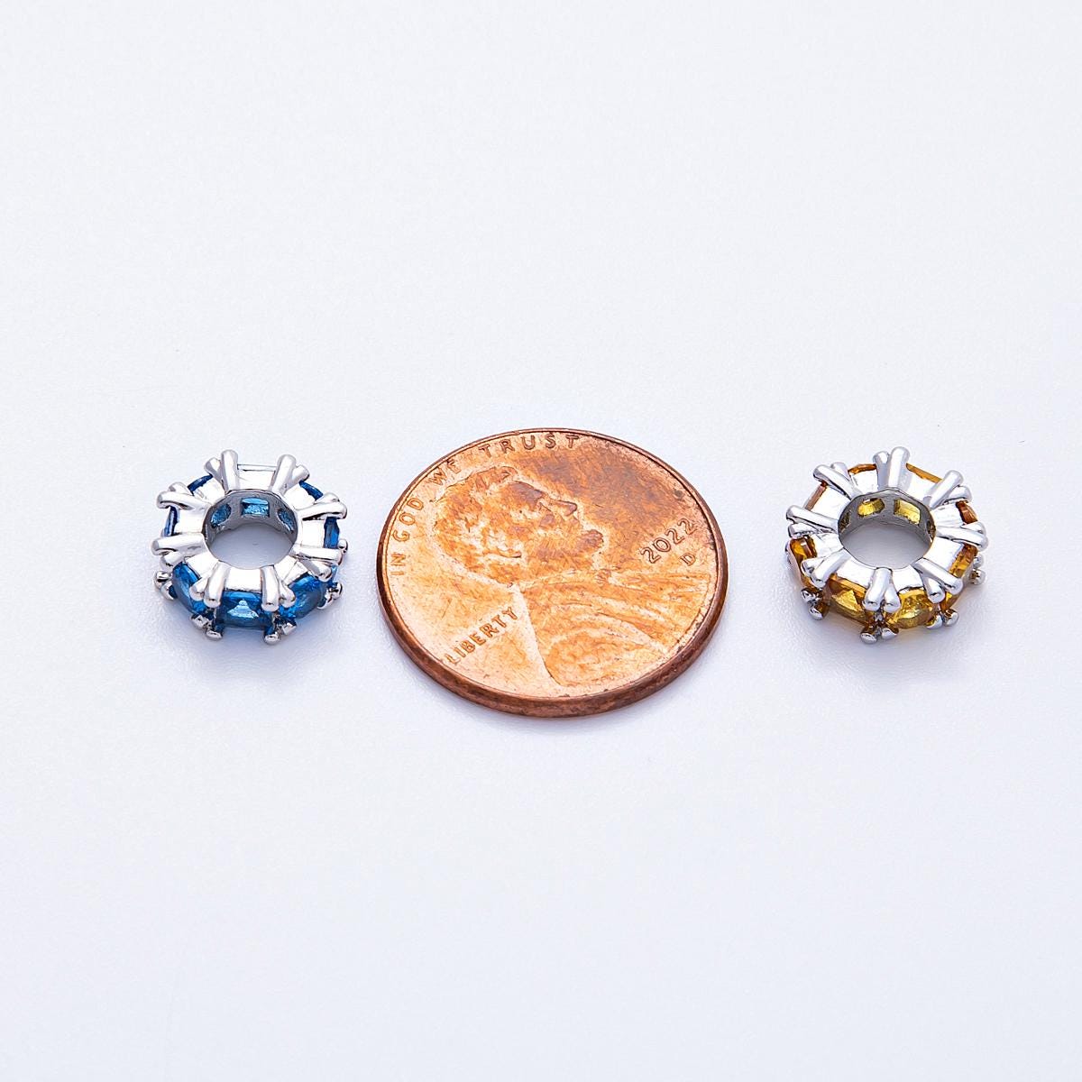 10mm Sparkling multicolor CZ rondelle spacer beads DIY Jewelry Making Supply for custom bracelet necklace for diy jewelry | BEADS-00077