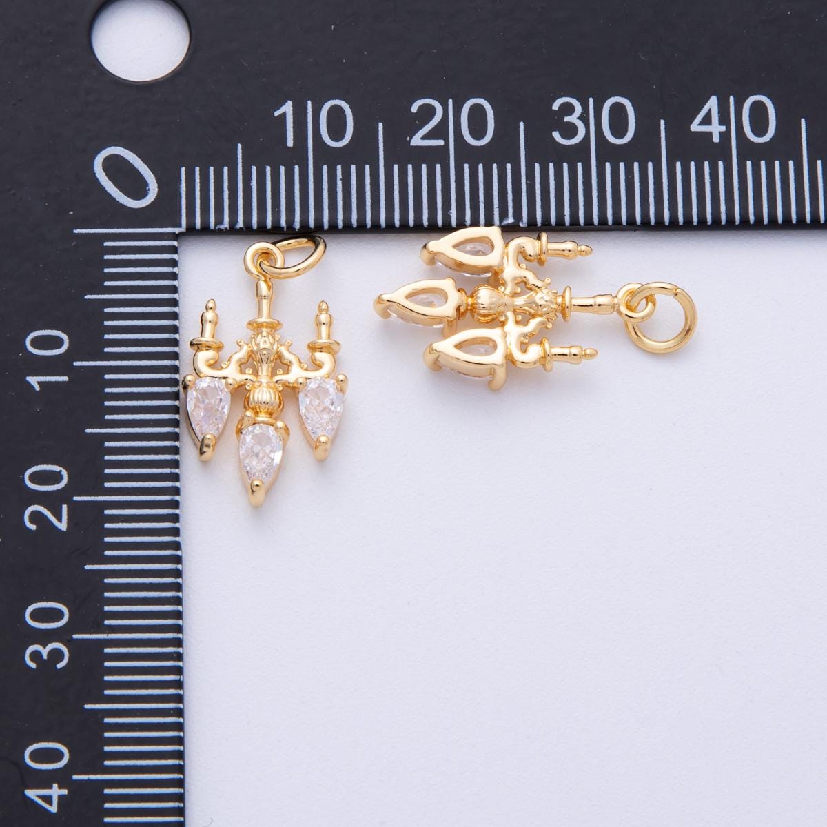 18k gold filled Chandelier Lamp charm small for Bracelet Necklace Castle jewelry inspired Charms-00117
