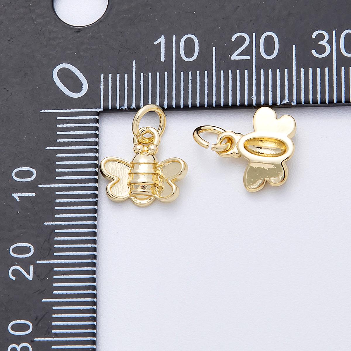 16K Gold Filled 11mm Mini Plain Butterfly Mariposa Animal Charm Mini Insect Pendant Nature Lover Gift for Her DIY Supply | Charms-00121