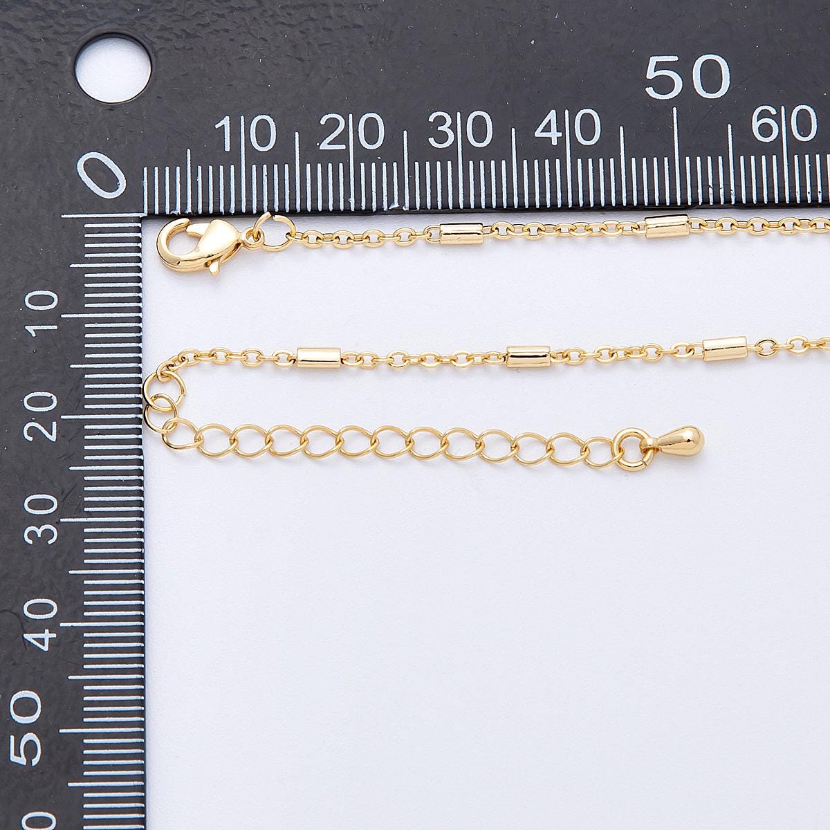 PVD Gold Plated Stainless Steel Satellite Chain Necklace, Dainty Tube Link 18, 19.85 Inch long WA-4142