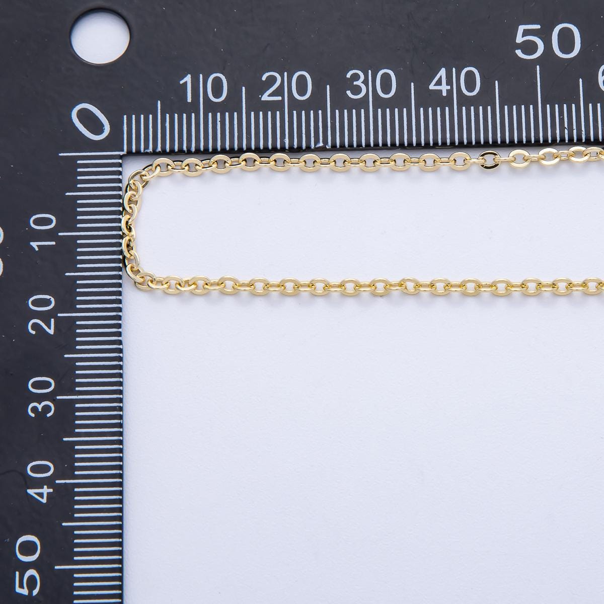 16K Gold Filled 2.7mm x 2.3mm Cable Unfinished Chain by Yard Wholesale Bulk DIY Jewelry Making Supply for custom necklace | Roll-01847