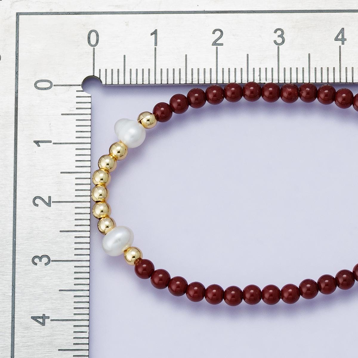 24K Gold Filled Shell Pearl Bead Carnelian Gemstone Handcrafted Red Beaded Bracelet for Summer Jewelry Handmade Gift 16.5 inch | WA-04209