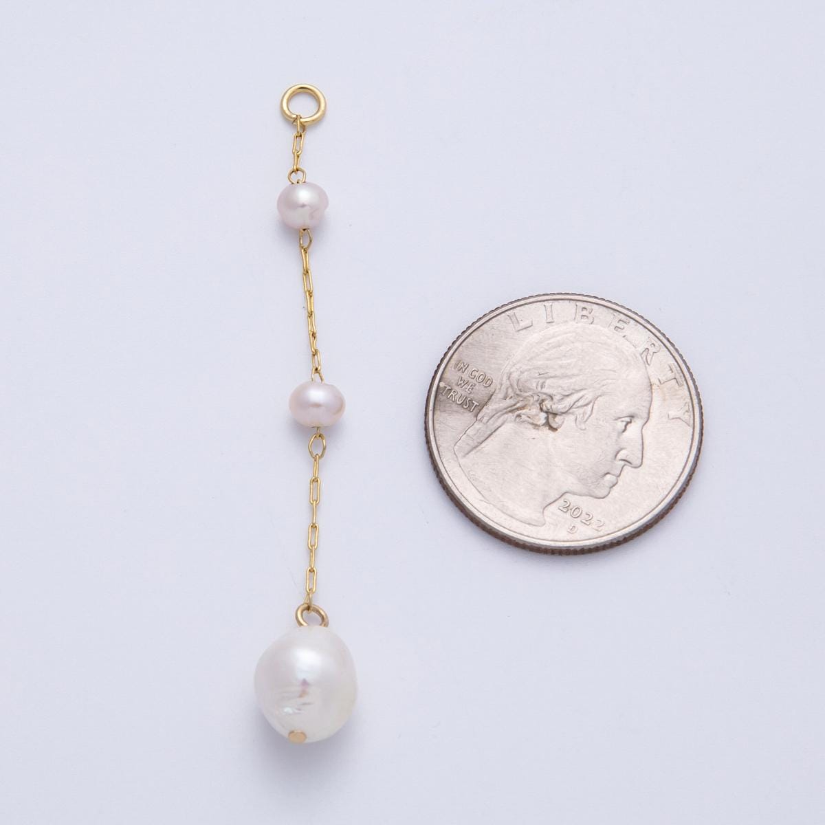 16k Long Baroque Pearl drop charm for custom earrings 65mm dangle faux pearl for bridal jewelry minimalist gift for her | CHARMS-00334